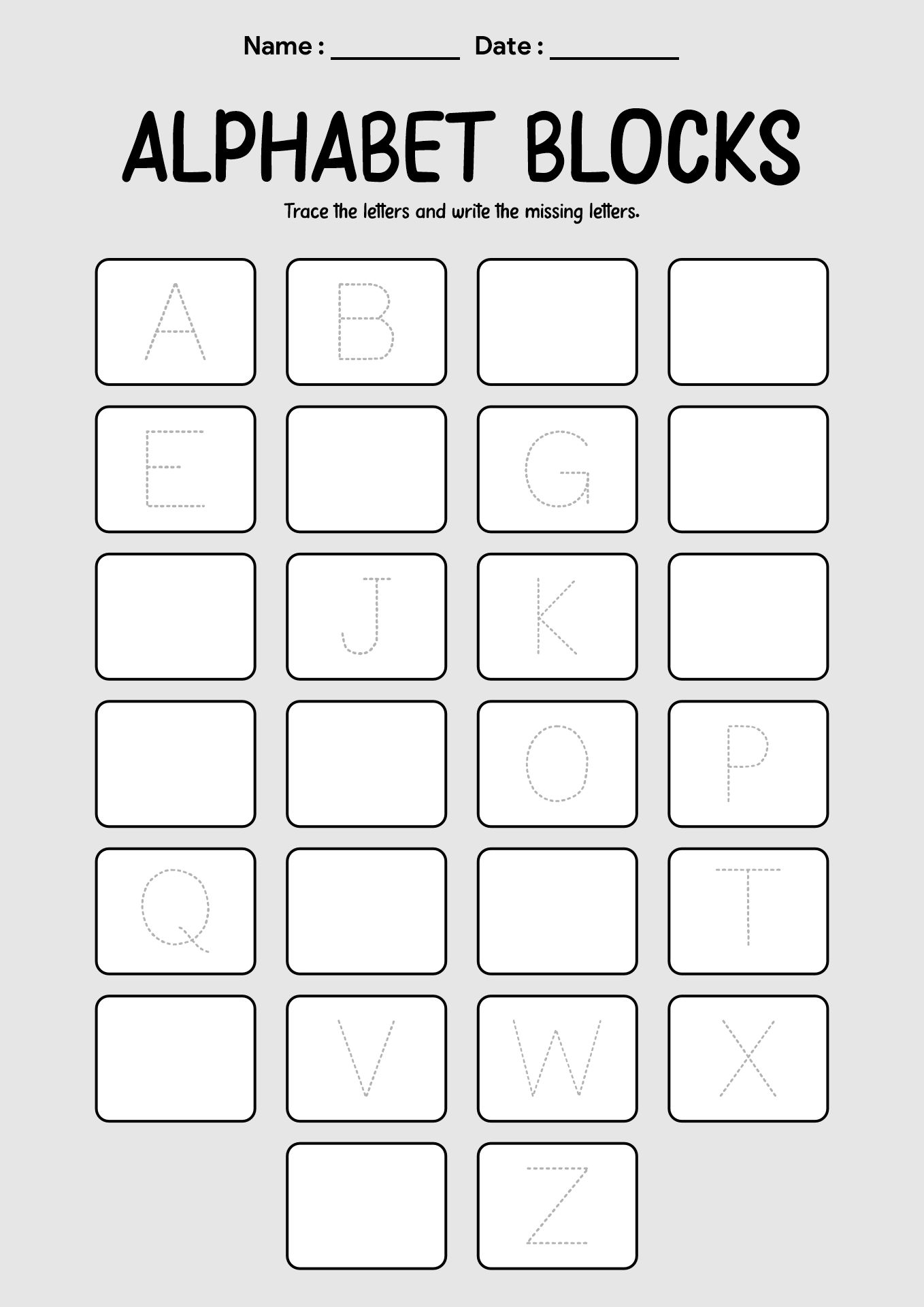 Interactive Alphabet Letter Tracing Worksheets