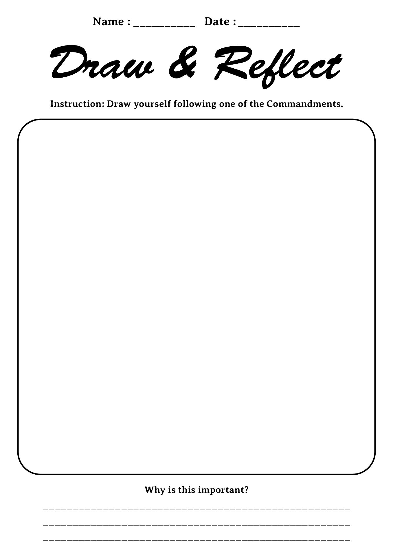 Interactive Catholic 10 Commandments Worksheets
