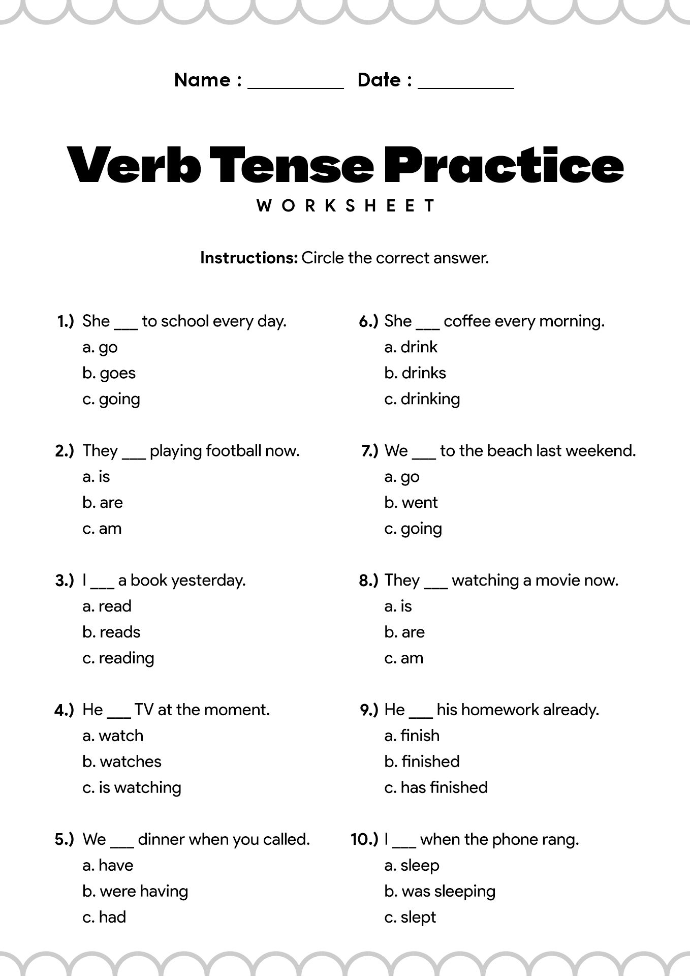 Interactive English Grammar Worksheets