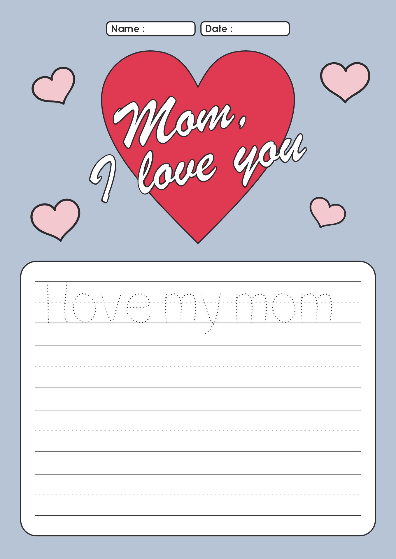 Kindergarten Mothers Day Activity Worksheet