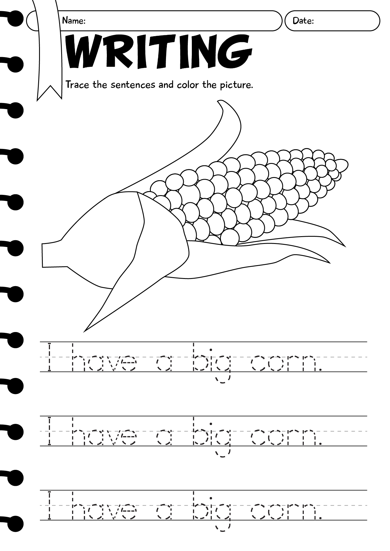 Kindergarten Writing Worksheets