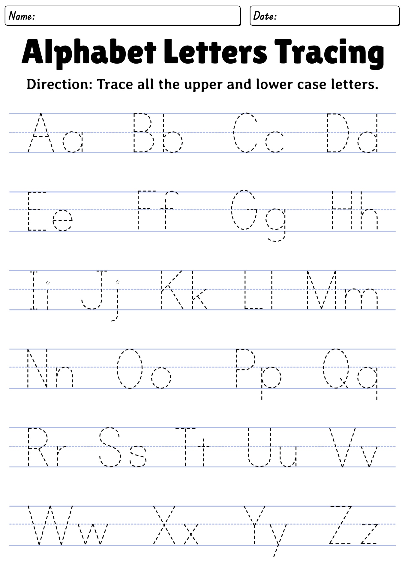 Letter Tracing Worksheets