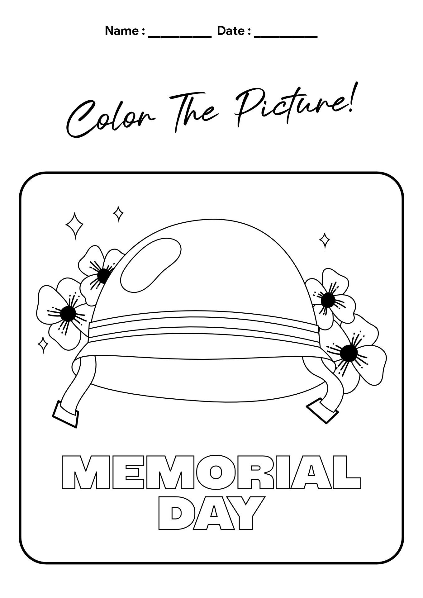 Memorial Day Activities Worksheets for Kids