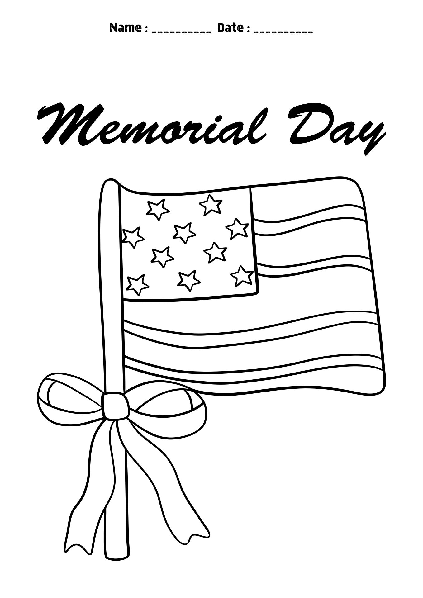 Memorial Day Coloring Sheets