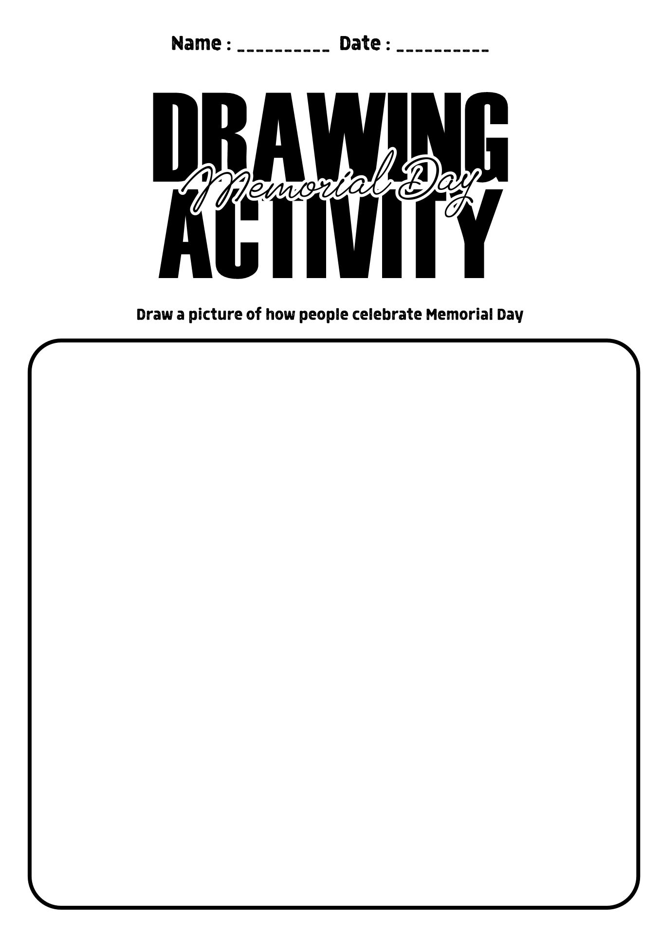 Memorial Day Printable Worksheet