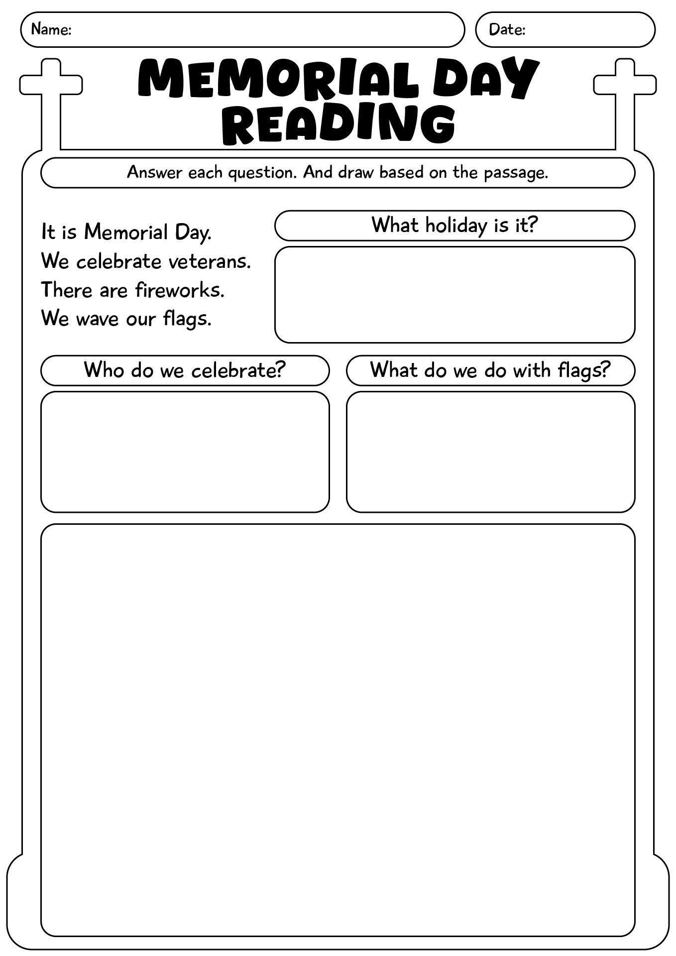 Memorial Day Reading Passage And Activities