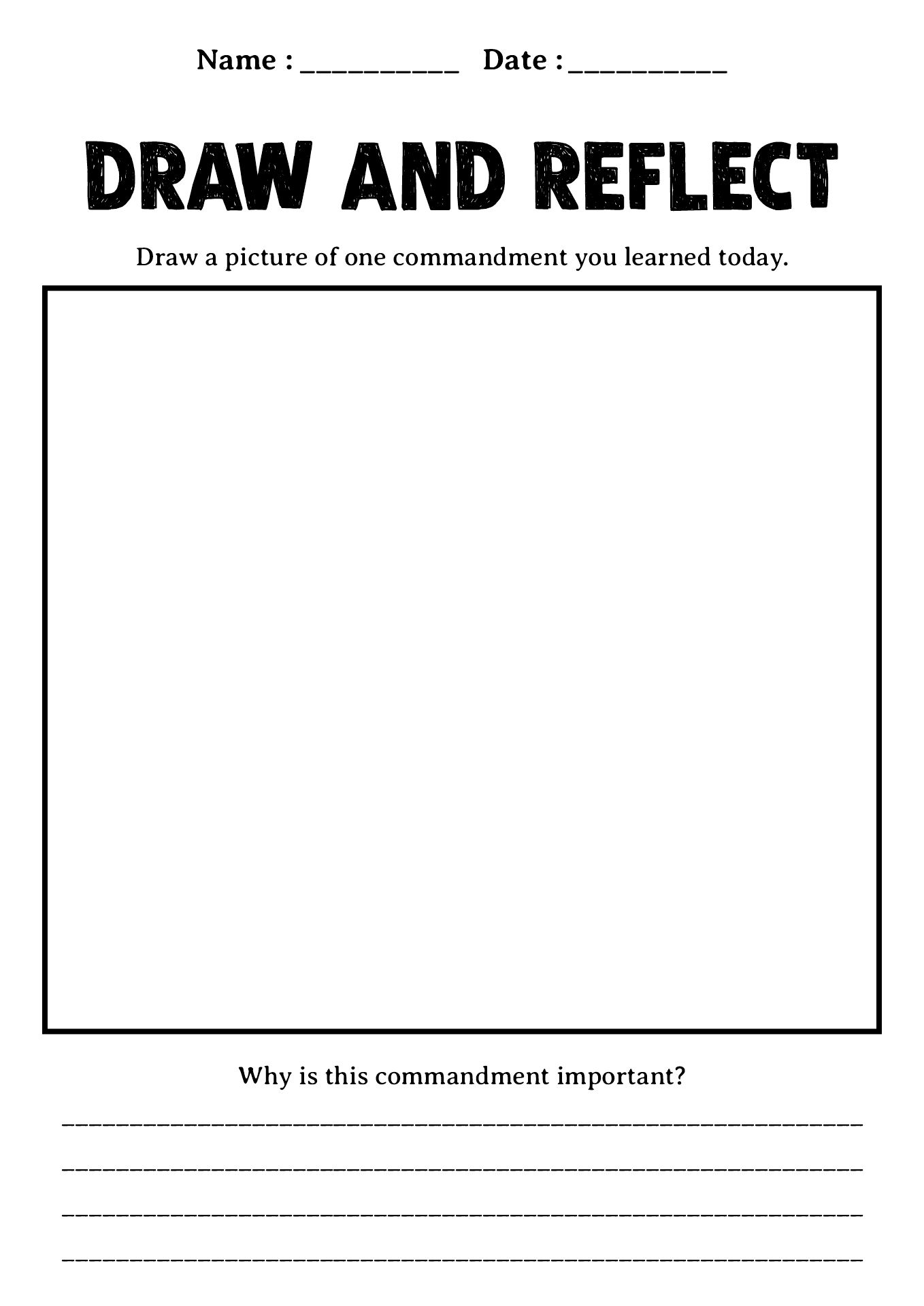 Moses 10 Commandments Activity Sheet