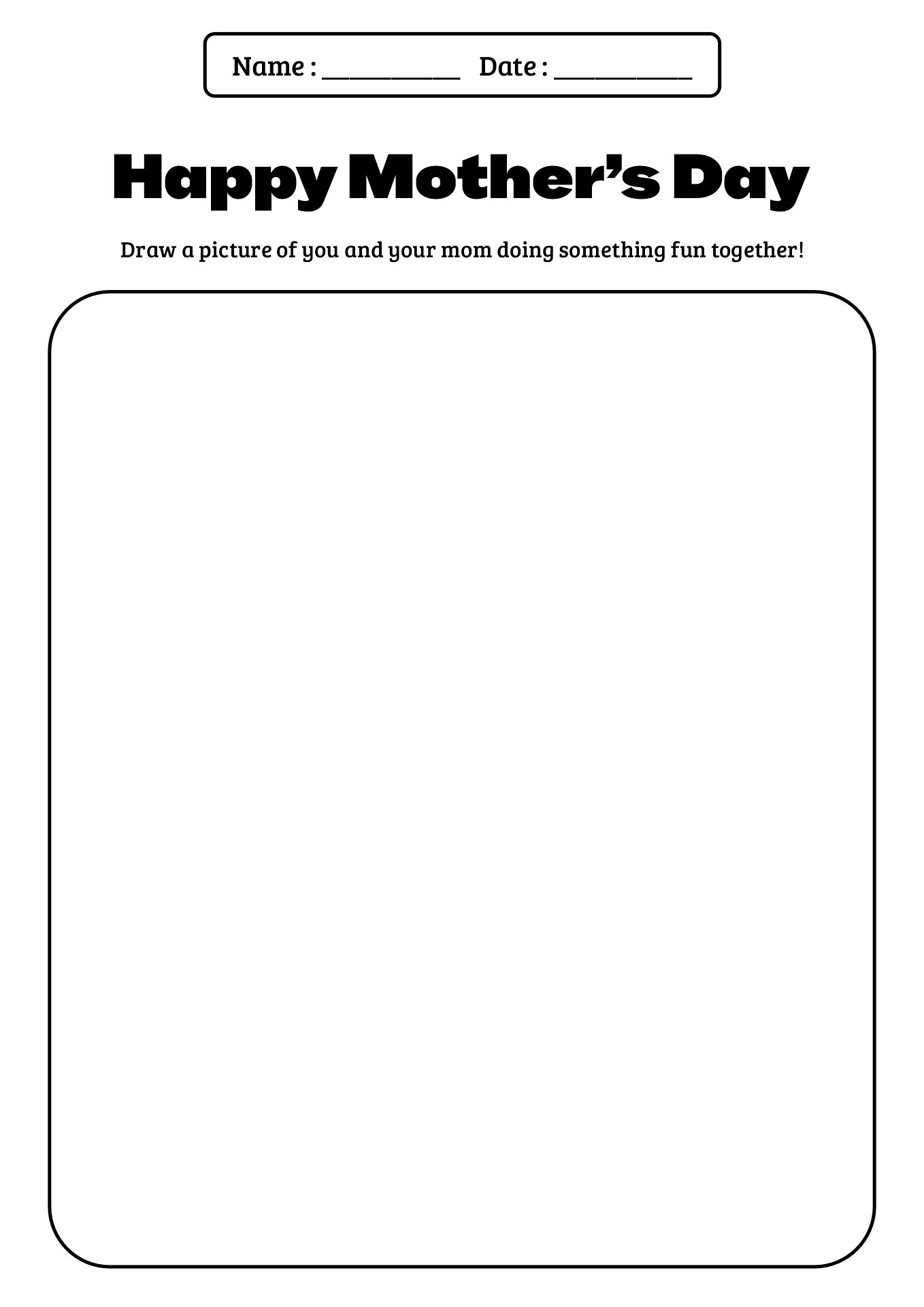 Mothers Day Card Worksheet for 2nd Graders