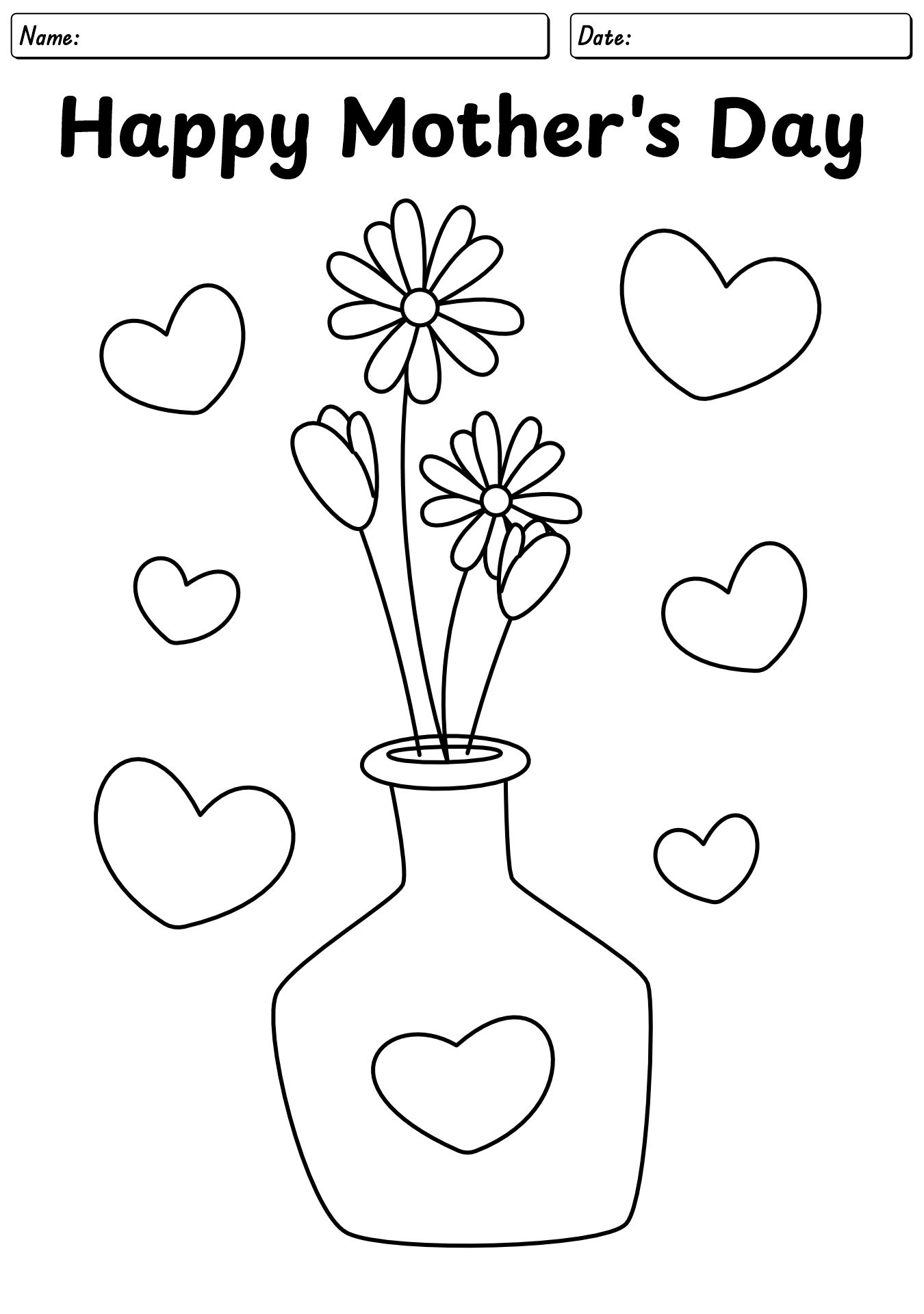 Mothers Day Coloring Worksheet
