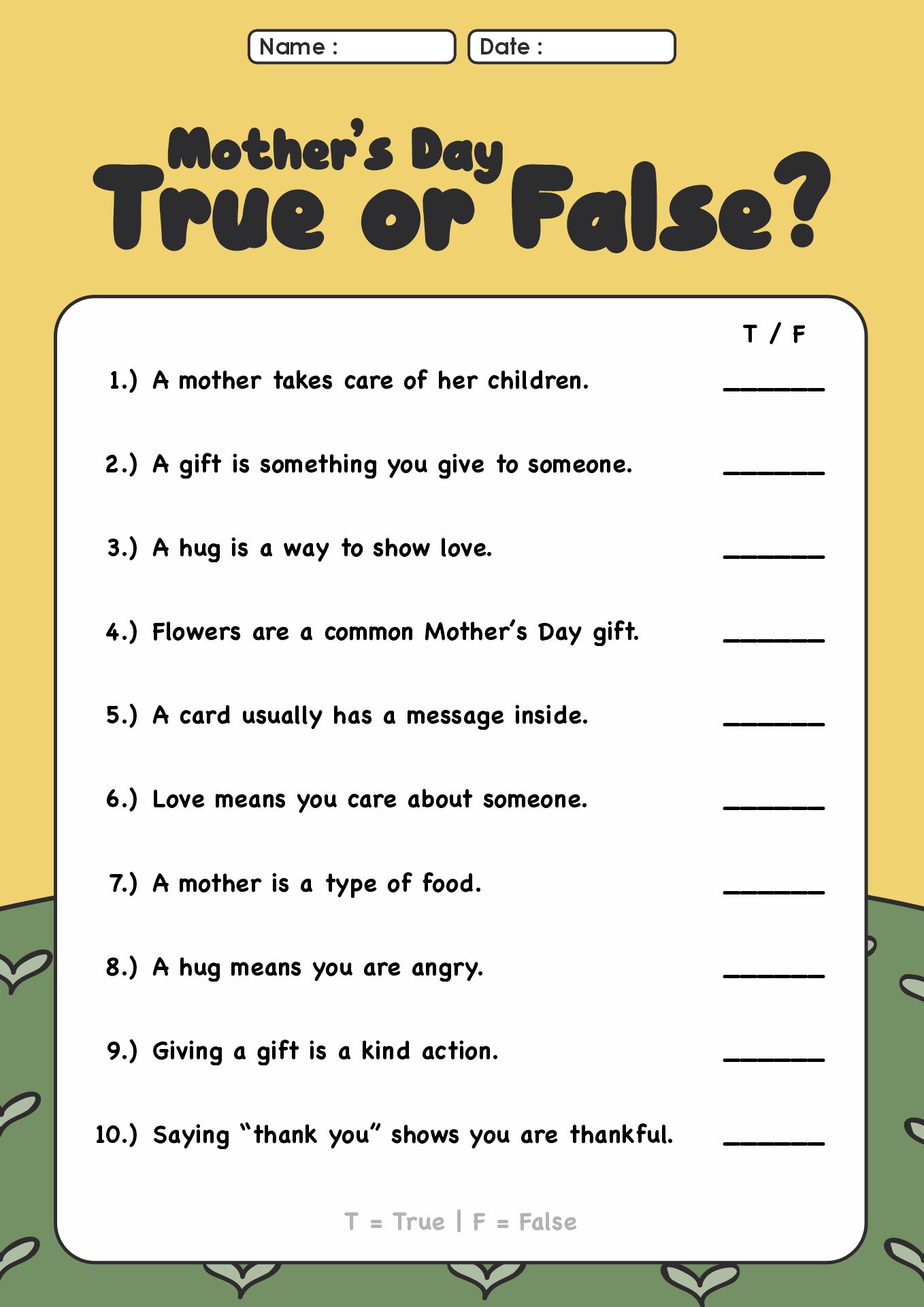 Mothers Day ESL Vocabulary Exercises
