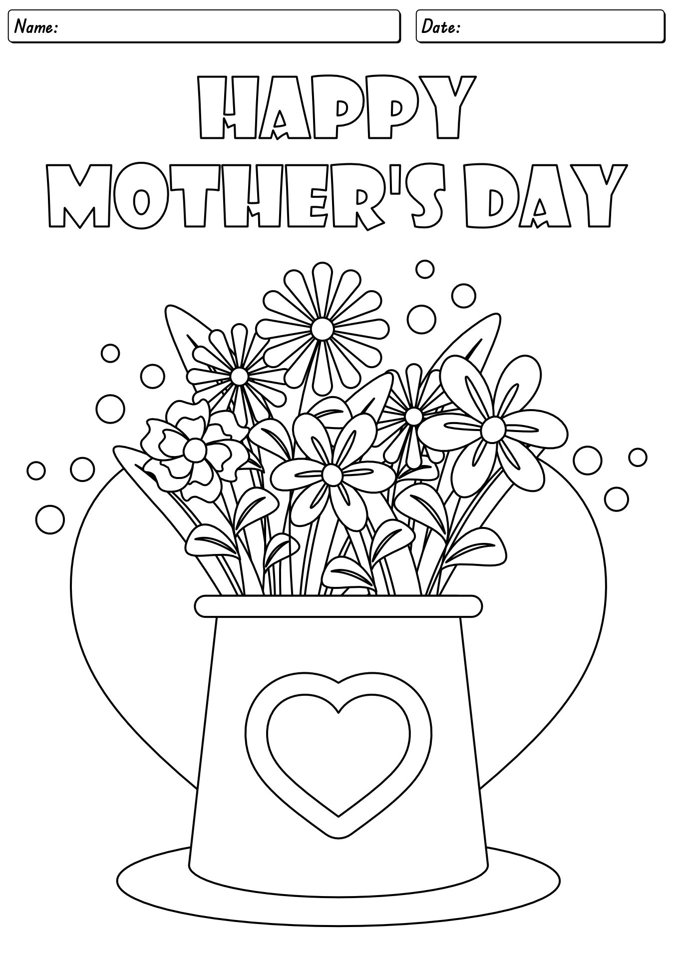 Mothers Day Printable Coloring Pages