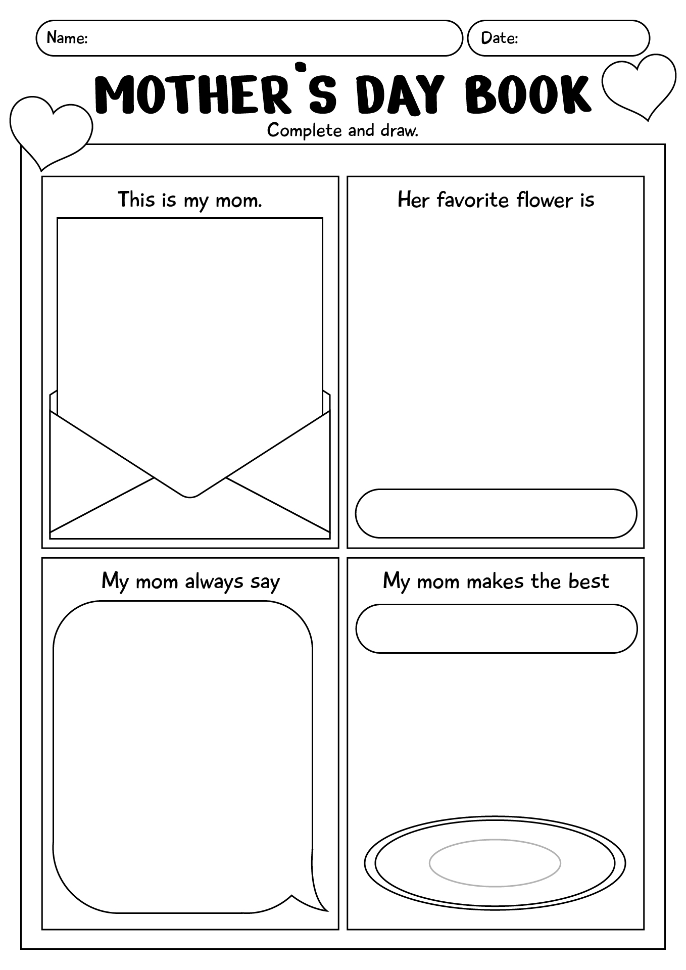 Mothers Day Printable Mini Book For Kids