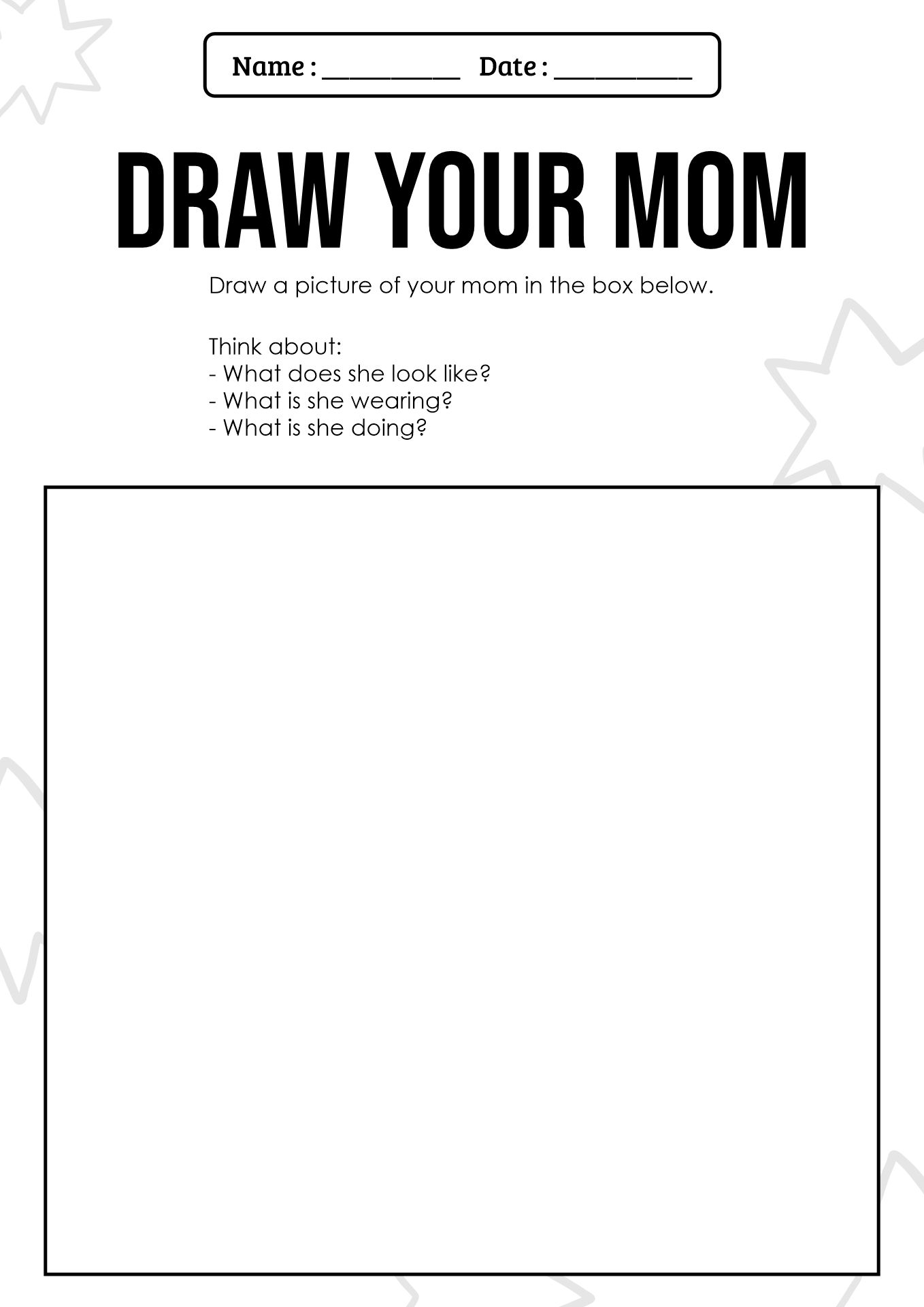 Mothers Day Second Graders Worksheet