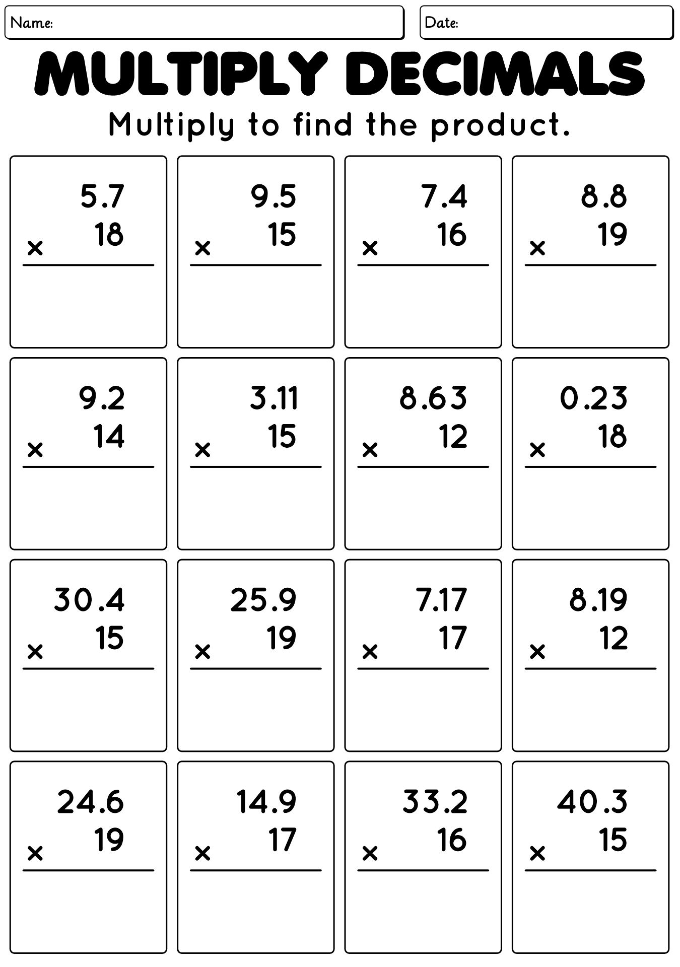 Multiplication Math Workbook For Grade 5