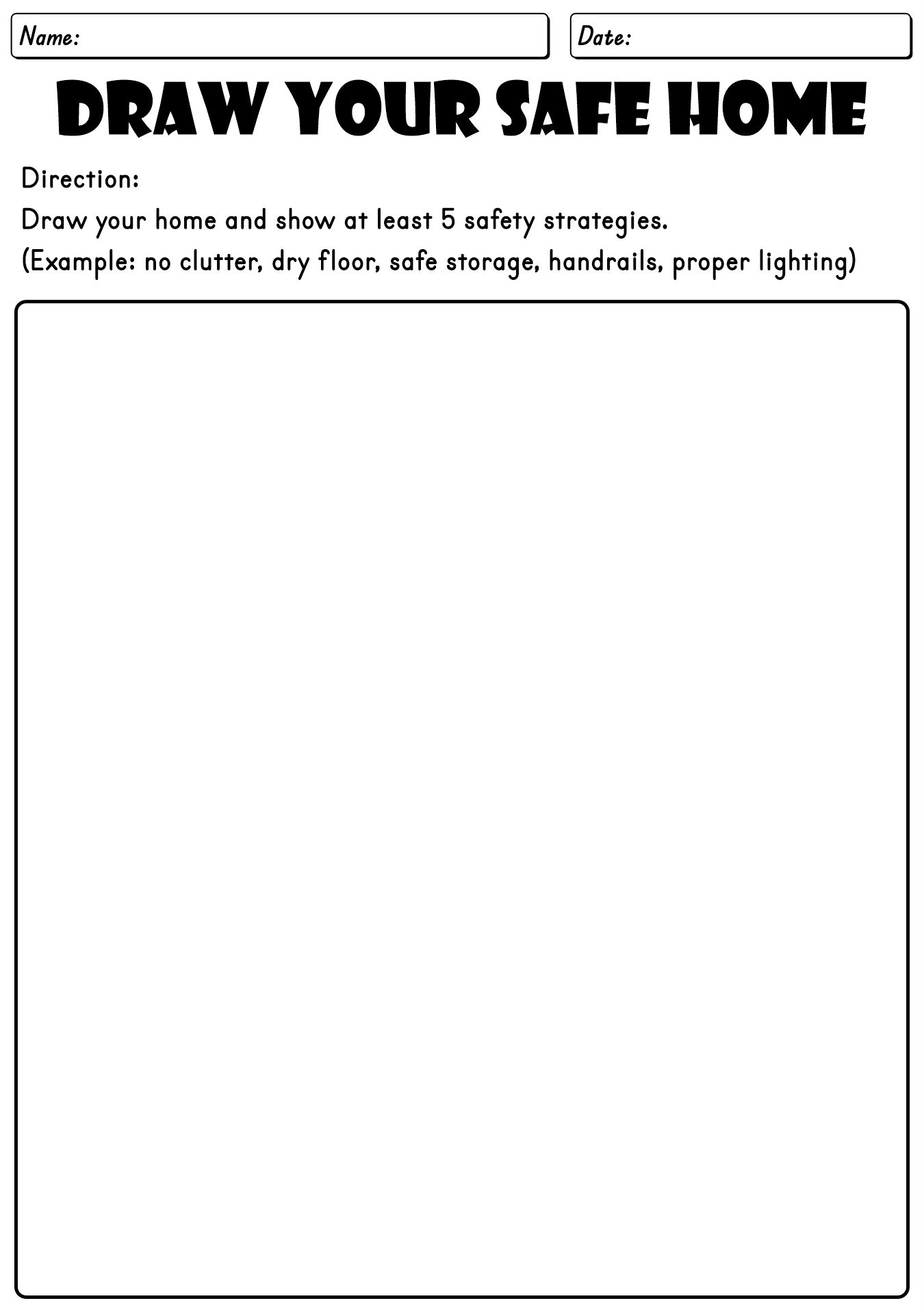 Occupational Therapy Home Safety Strategies Worksheets
