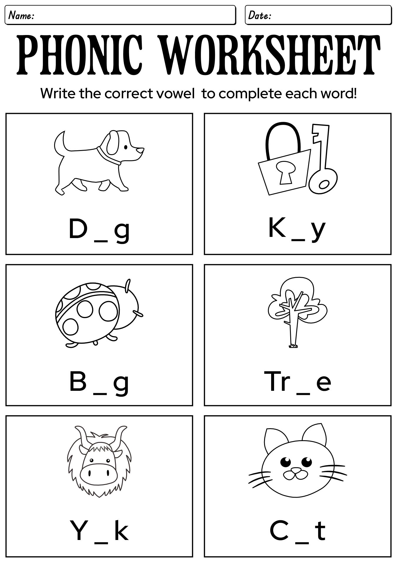 Phonics Worksheets For 1st Graders