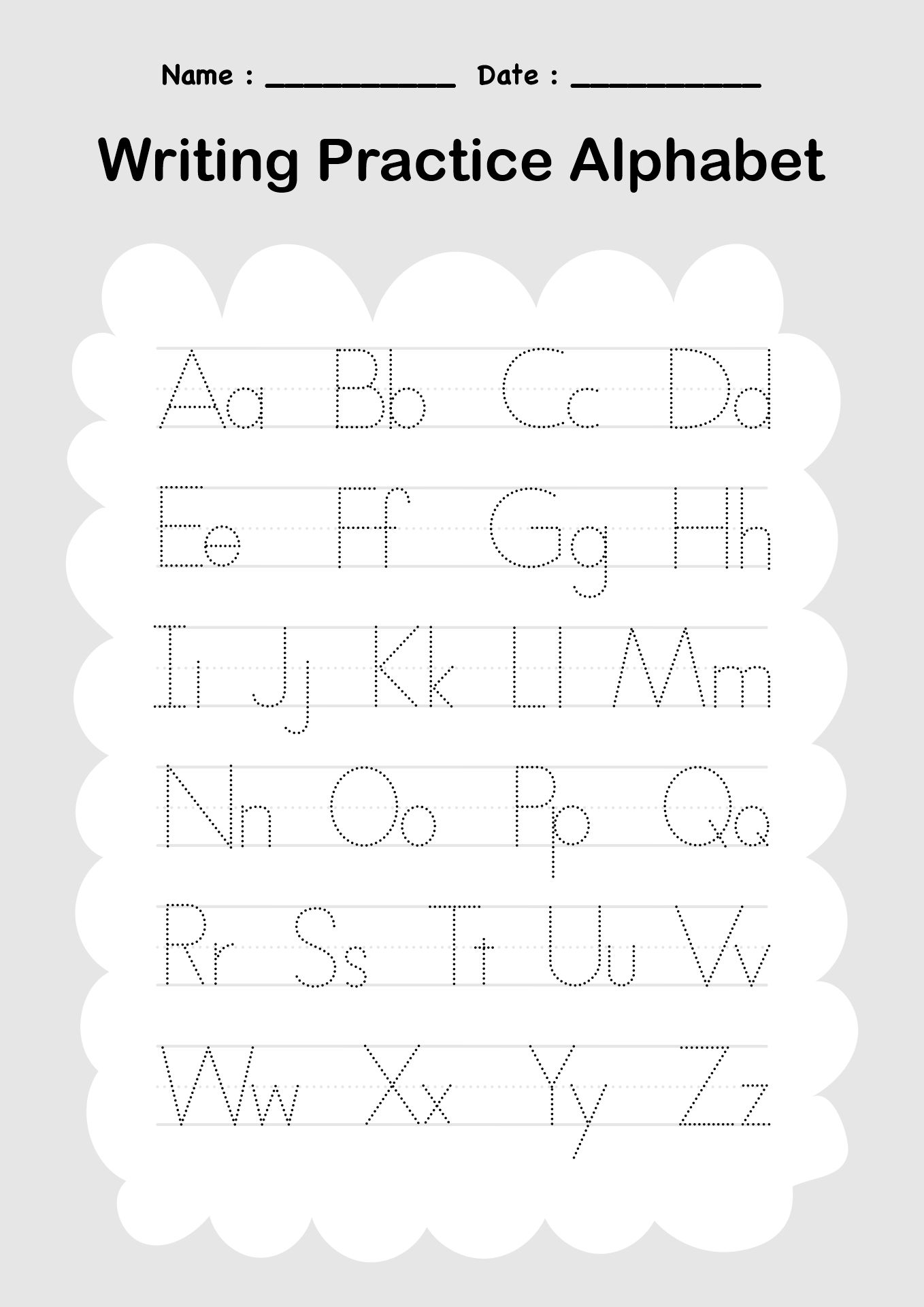 Practice Writing Letters for Kindergarten Worksheets