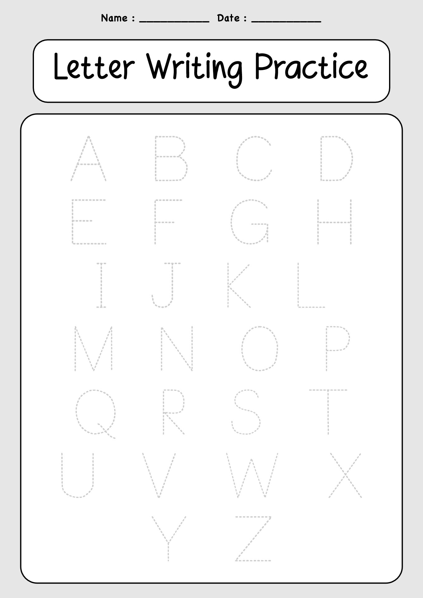 Practice Writing Letters for Toddlers Worksheets