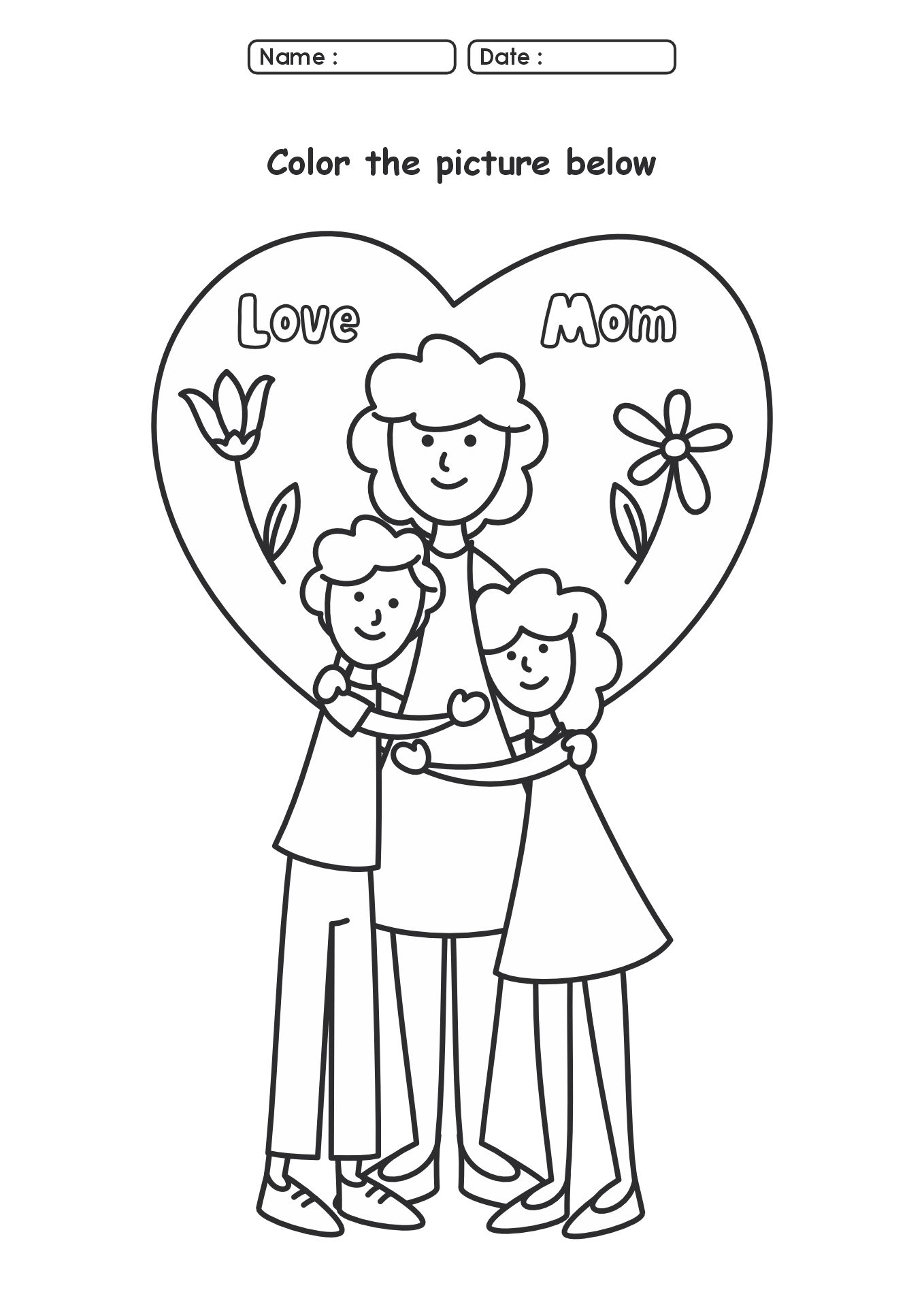 Preschool Mothers Day Worksheet