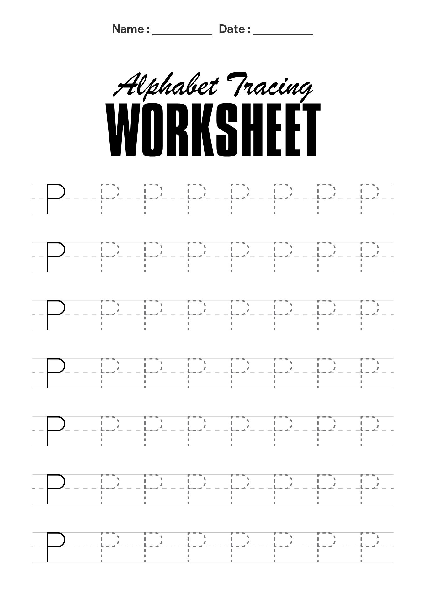 Printable Alphabet Letter Tracing Worksheets
