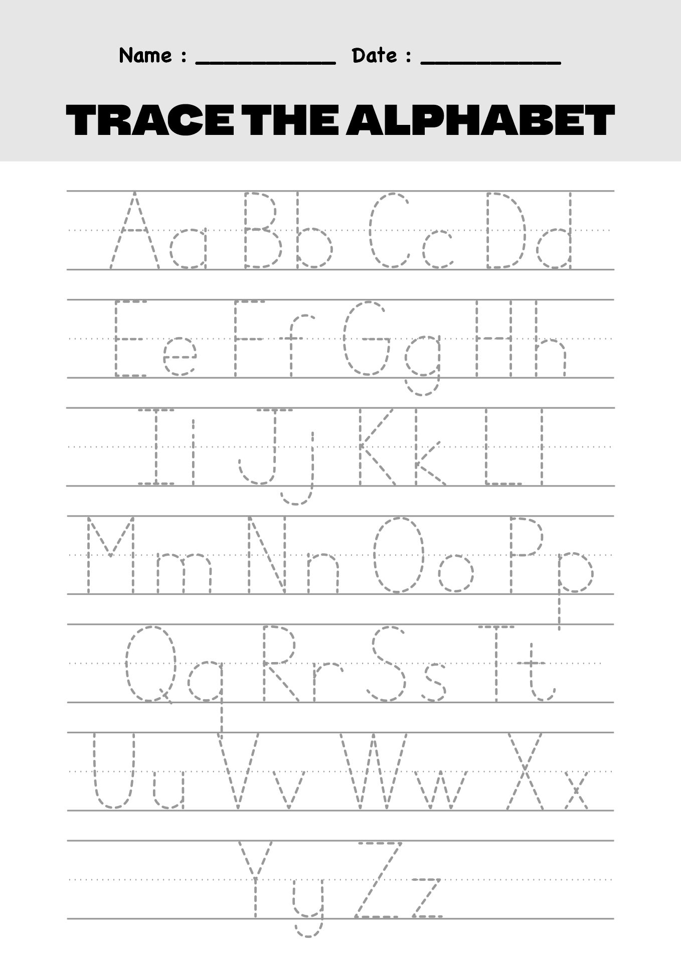 Printable Alphabet Writing Practice Worksheets