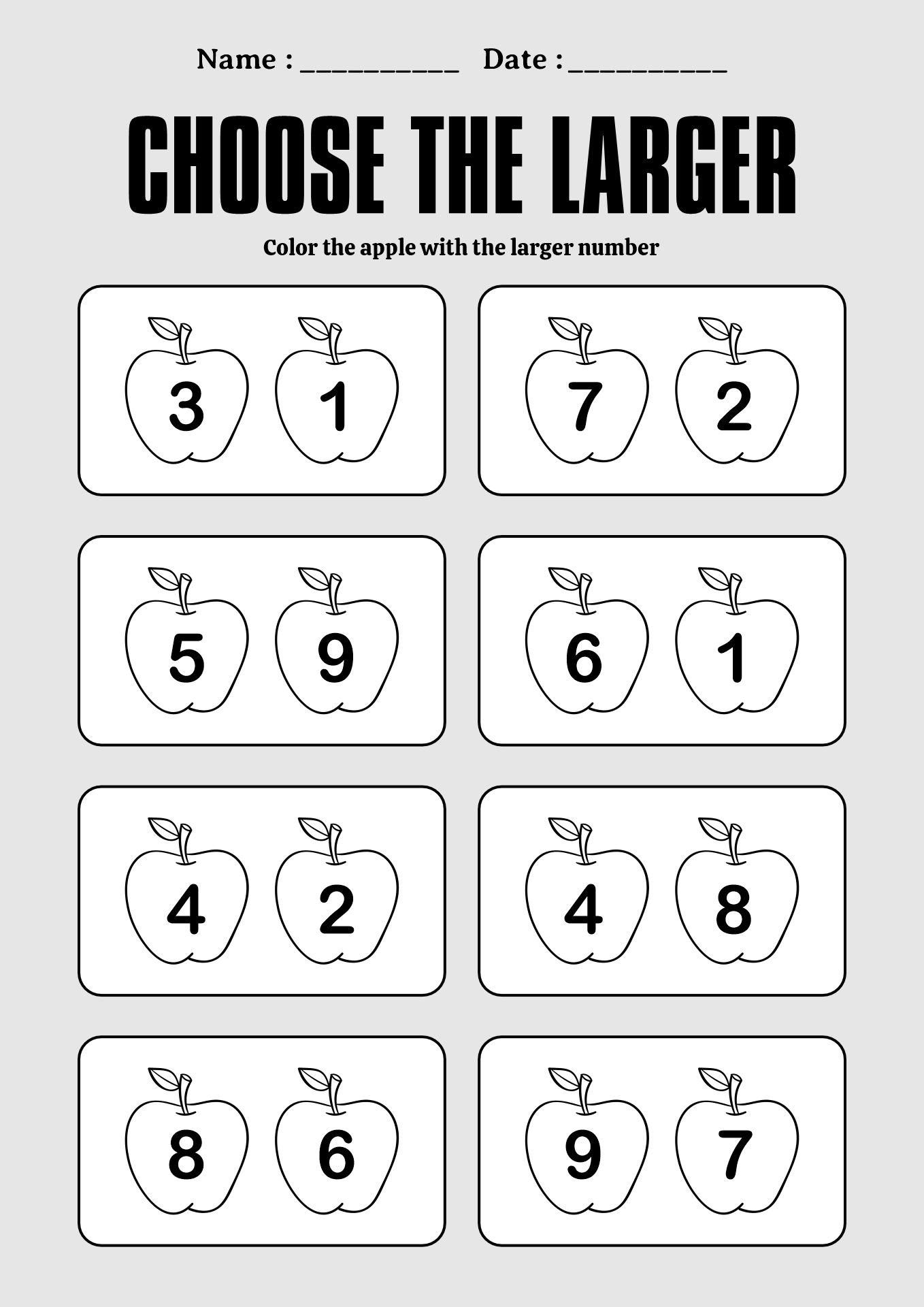 Printable Kindergarten Math Worksheets