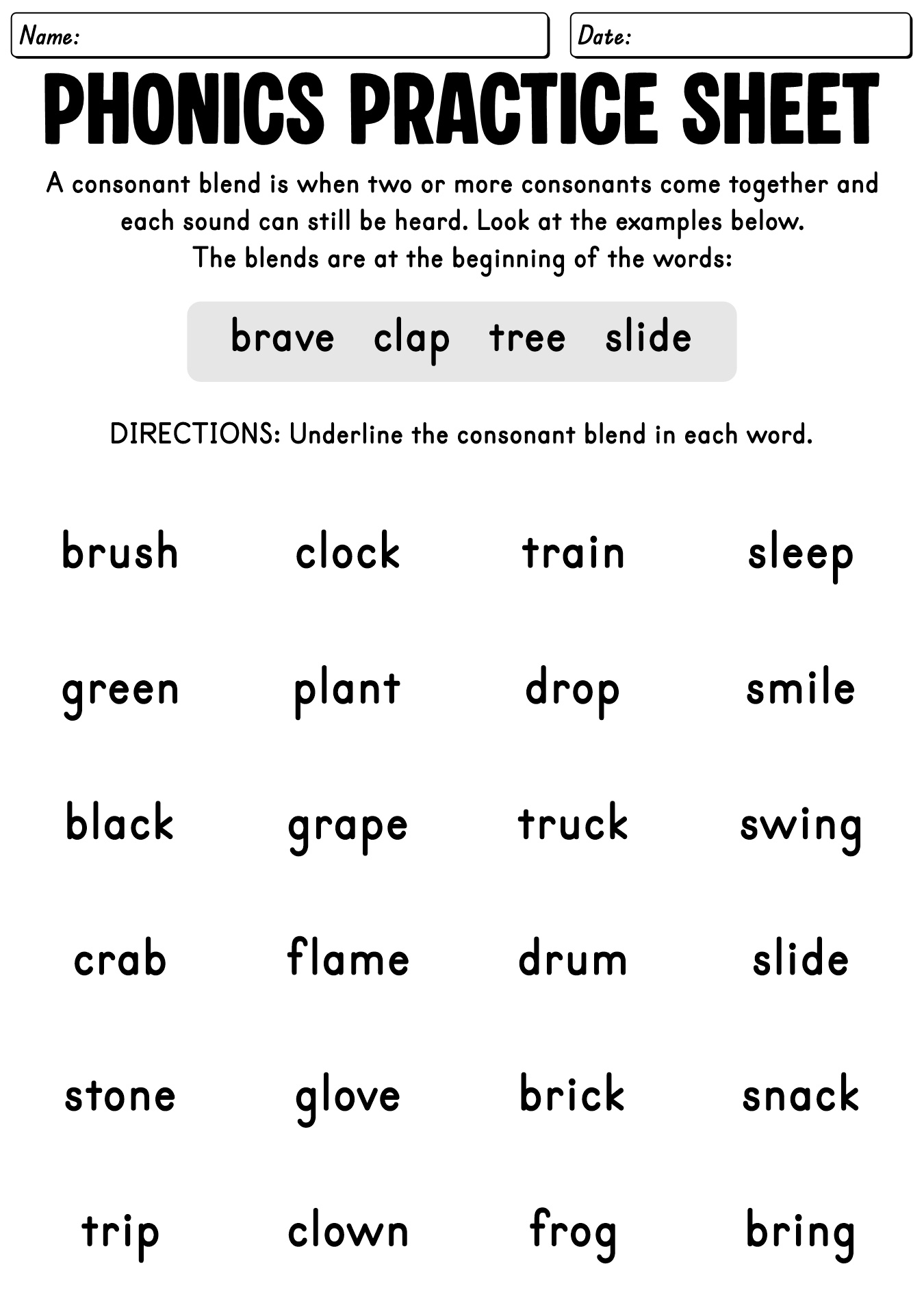 Printable Phonics Sounds Worksheet For Third Grade