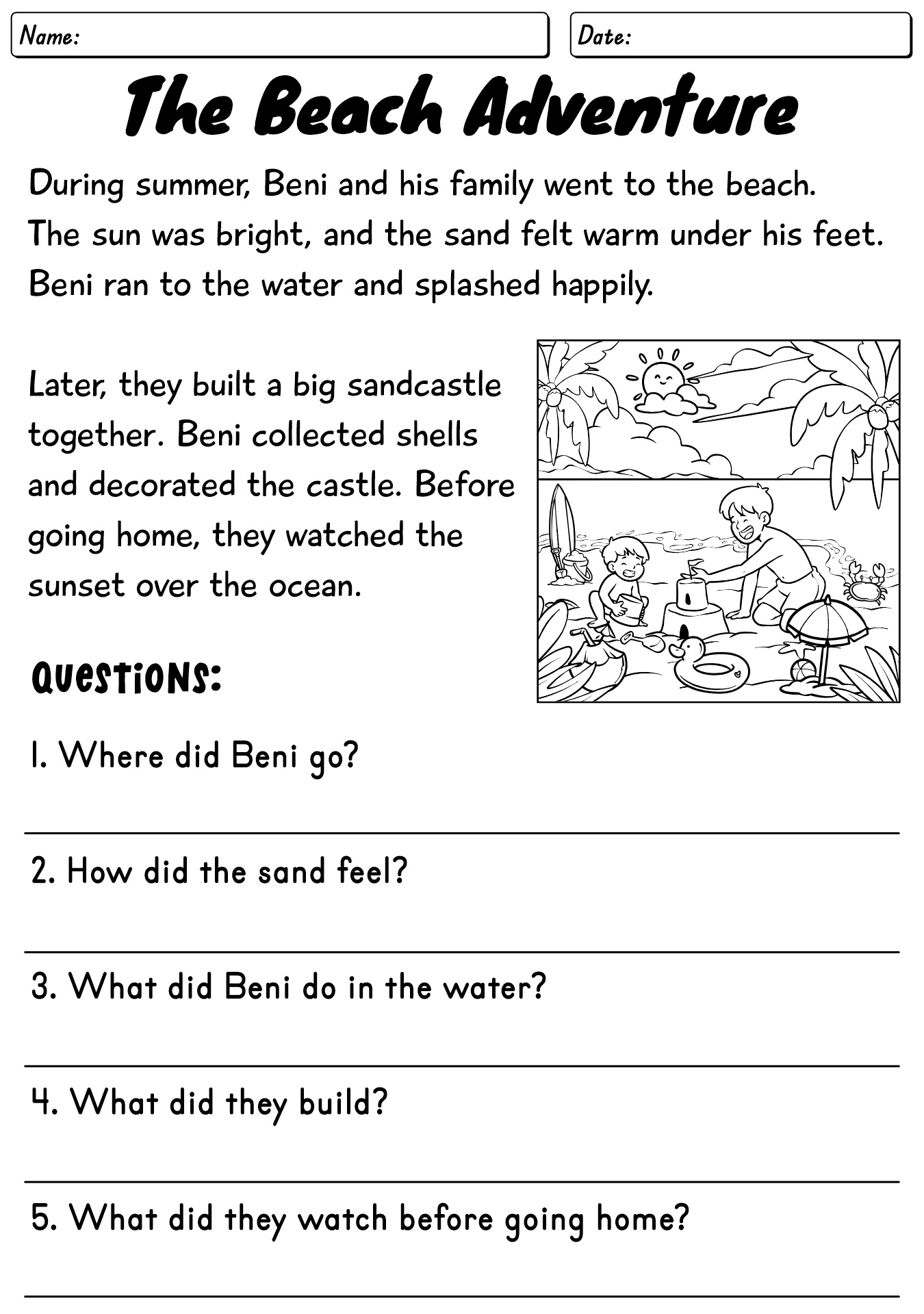 Printable Reading Worksheets For Grade 3