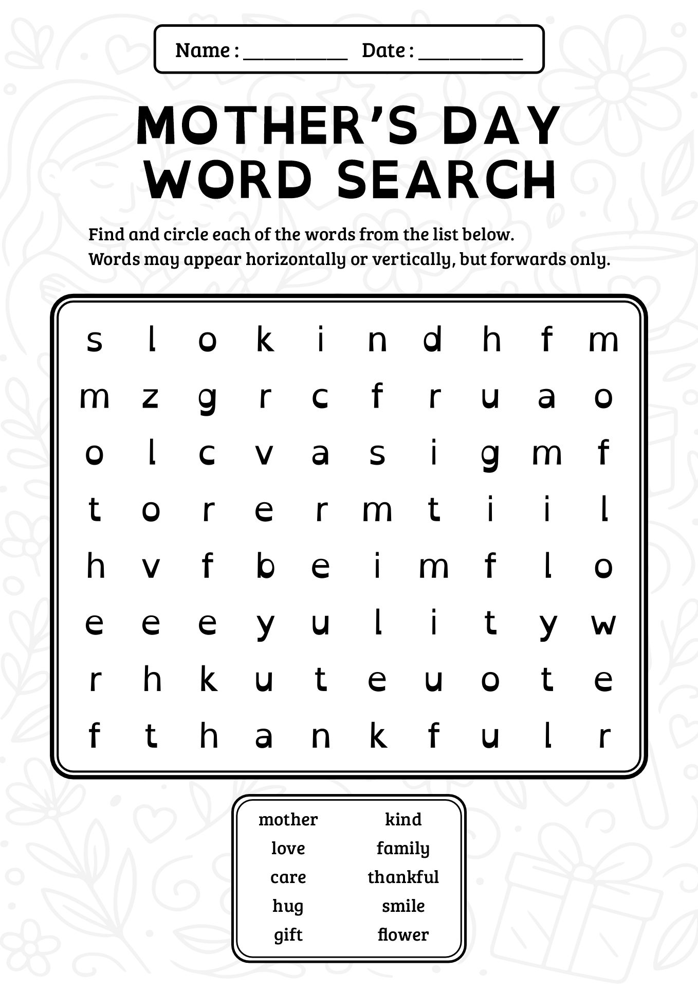 Second Grade Mothers Day Puzzle Worksheet