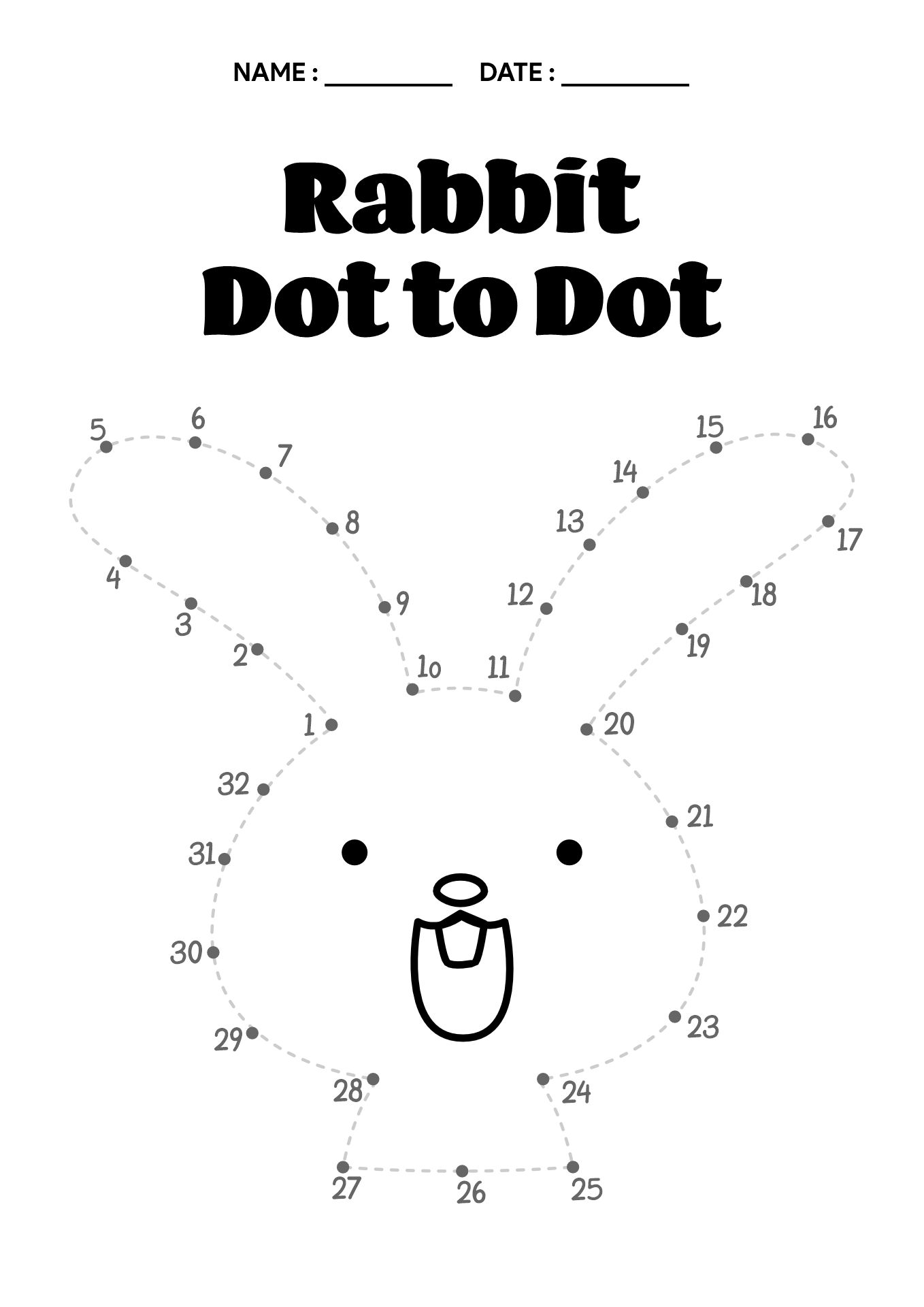 Spring Animals Connect the Dots Worksheet