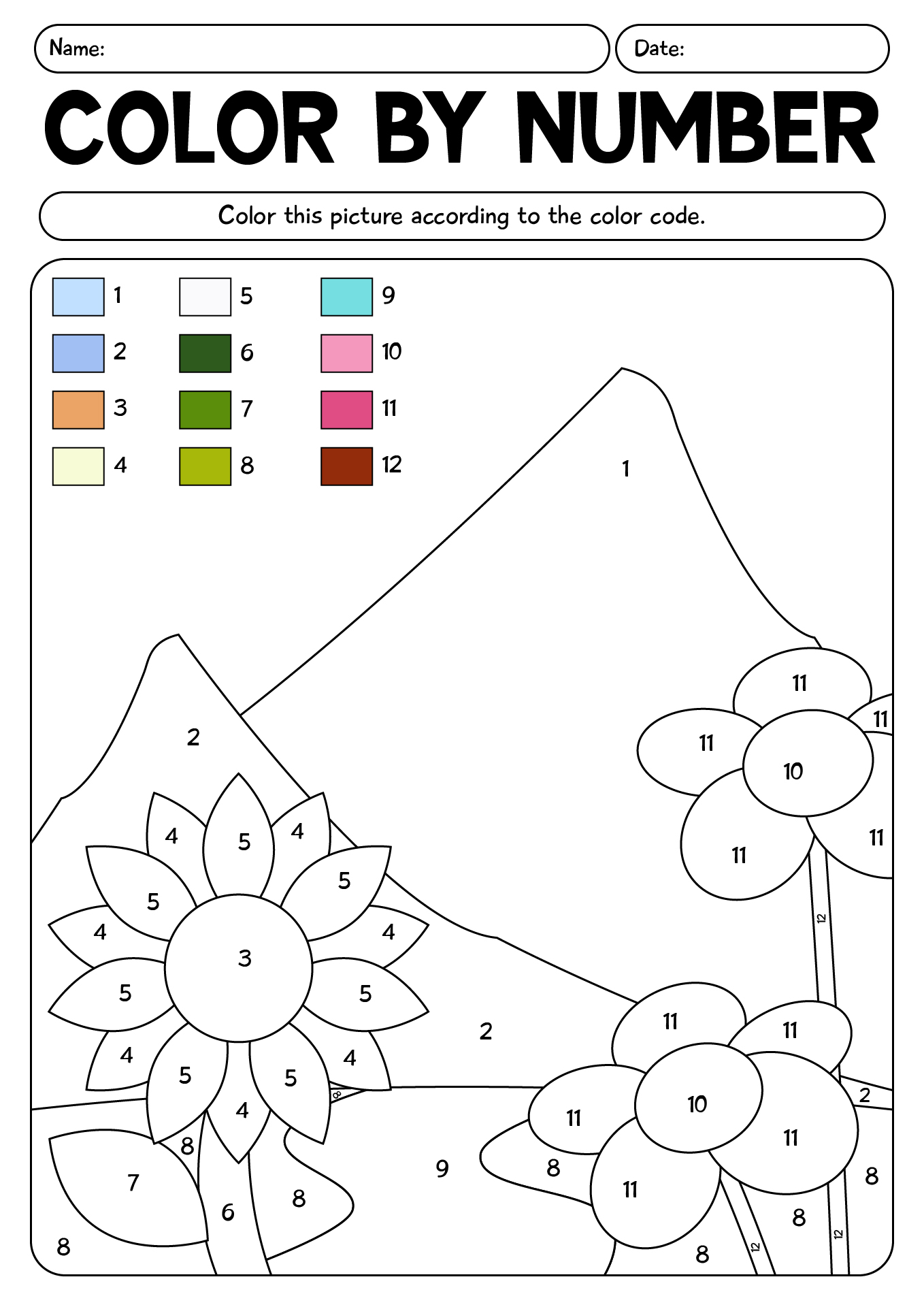 Spring Coloring By Number Worksheets