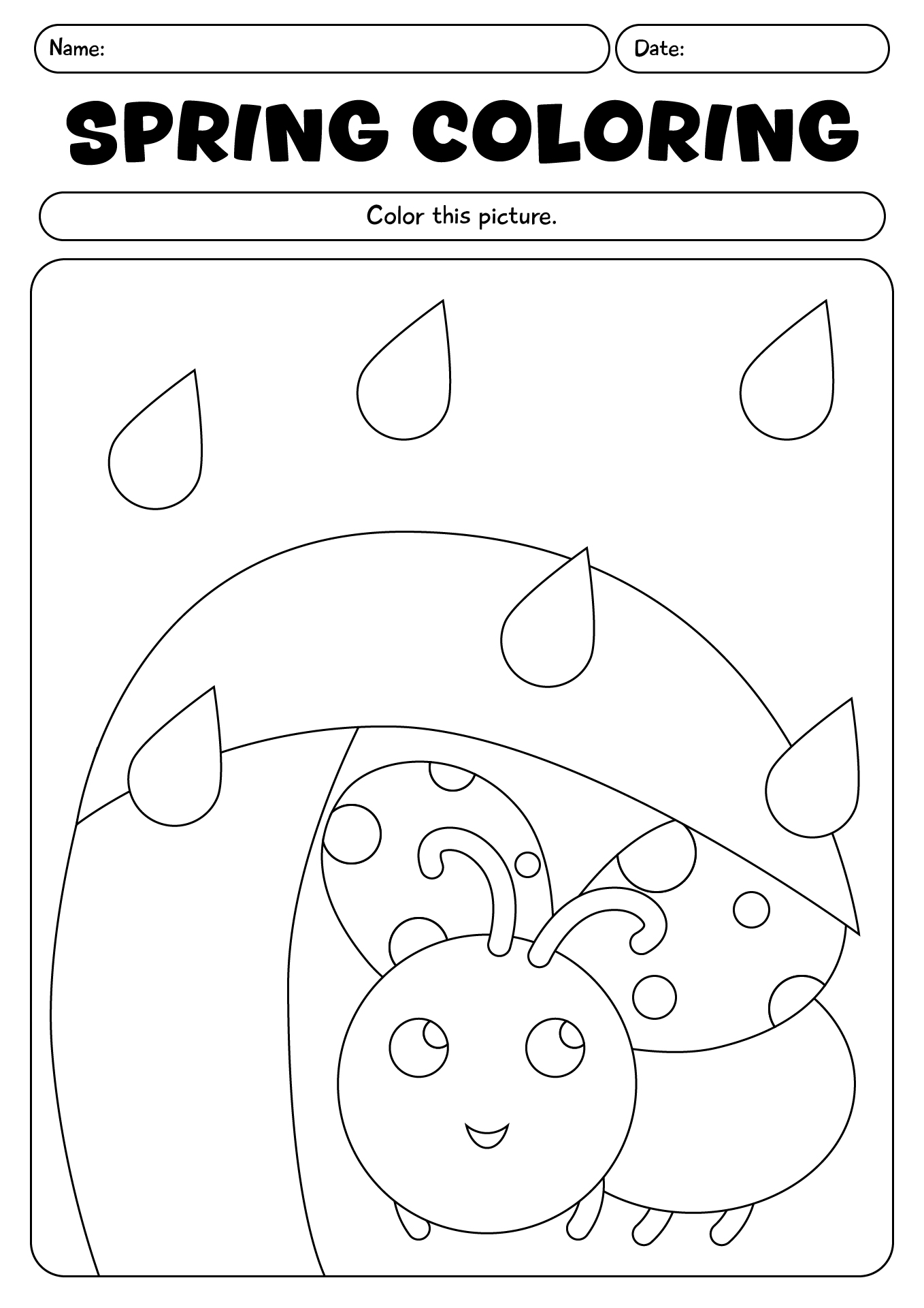Spring Coloring Worksheets For Kids