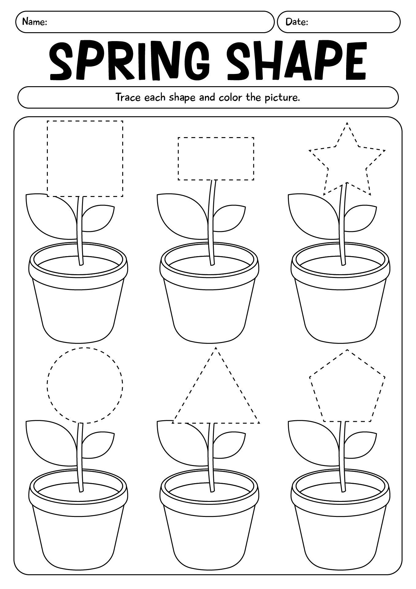 Spring Preschool Worksheets For Shape