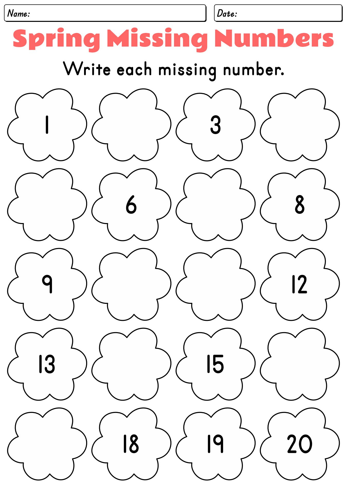 Spring Printable Preschool Worksheets