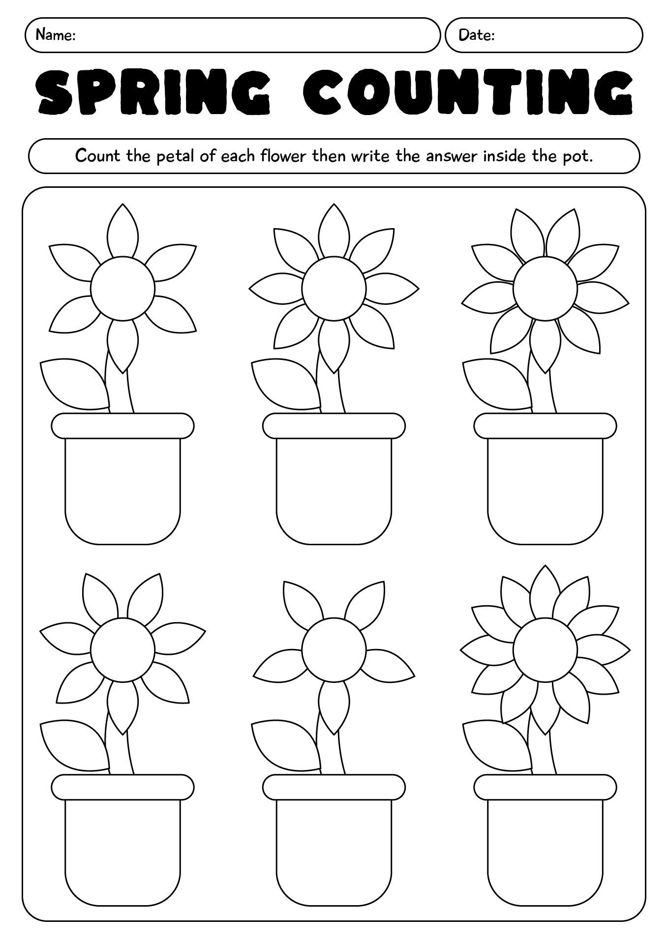 Spring Themed Preschool Worksheets