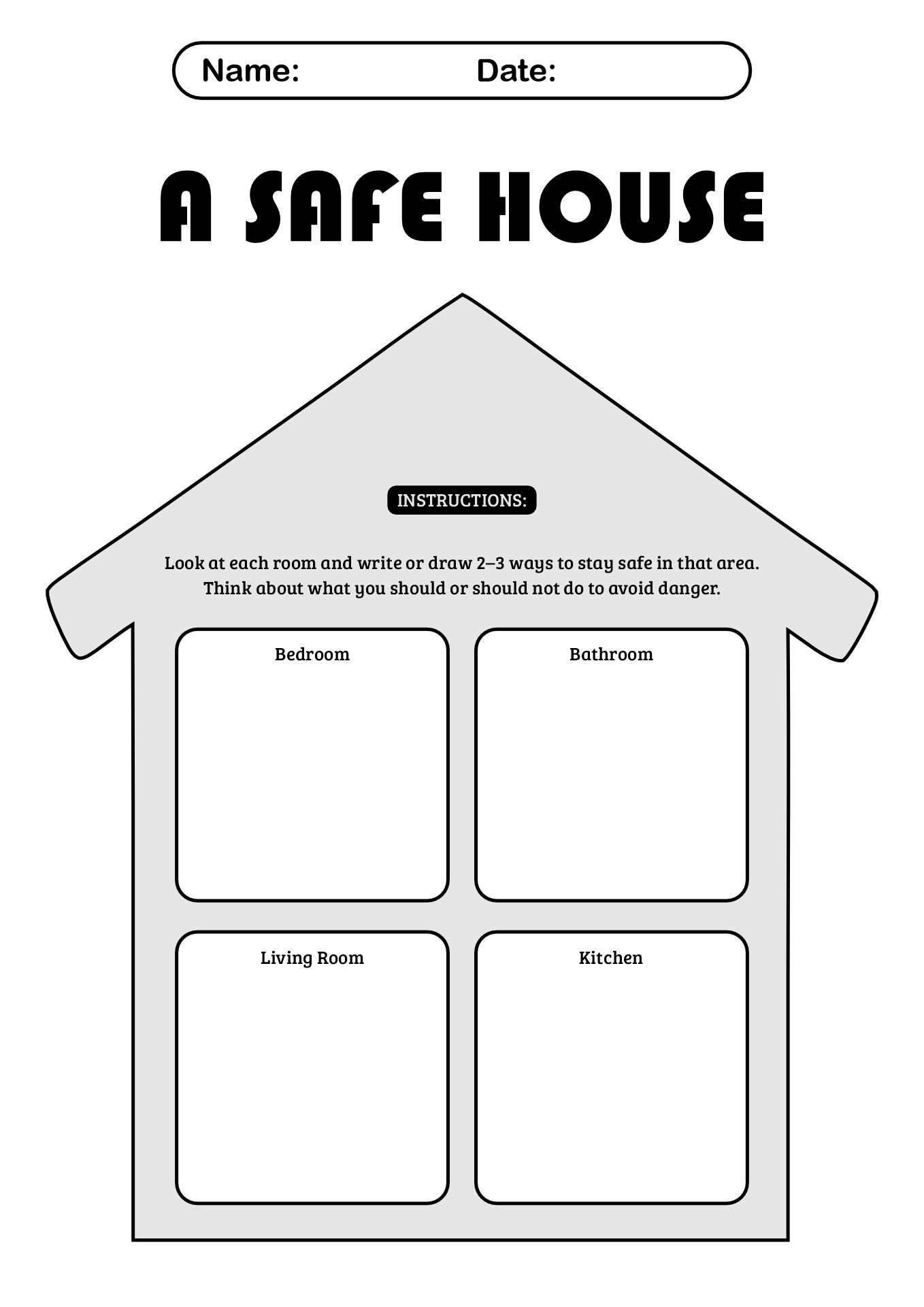 Staying Safe at Home Activity Sheet