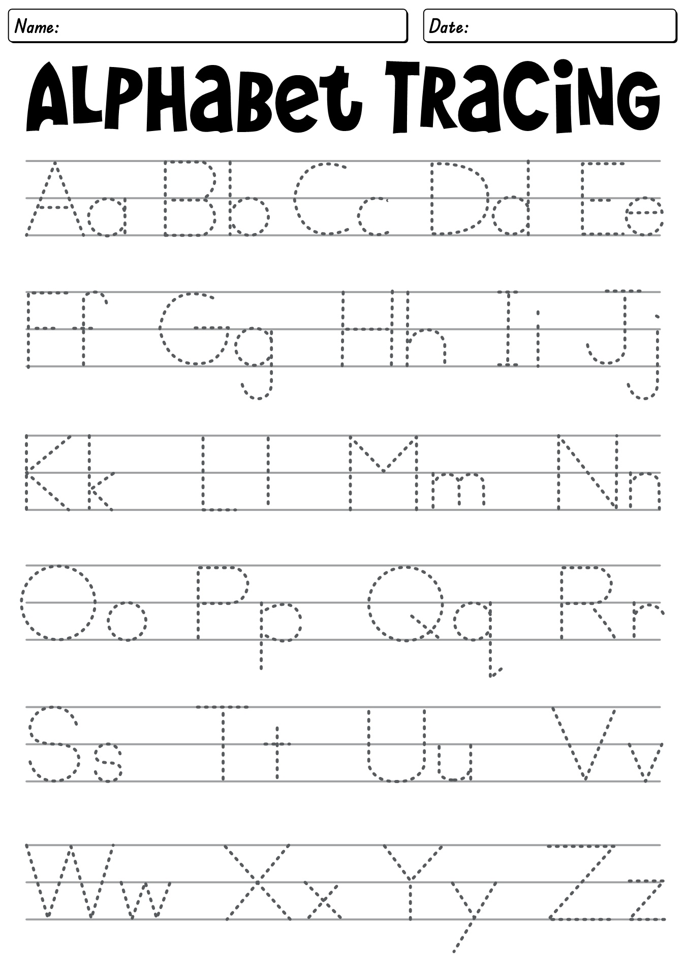 Tracing Worksheets Preschool