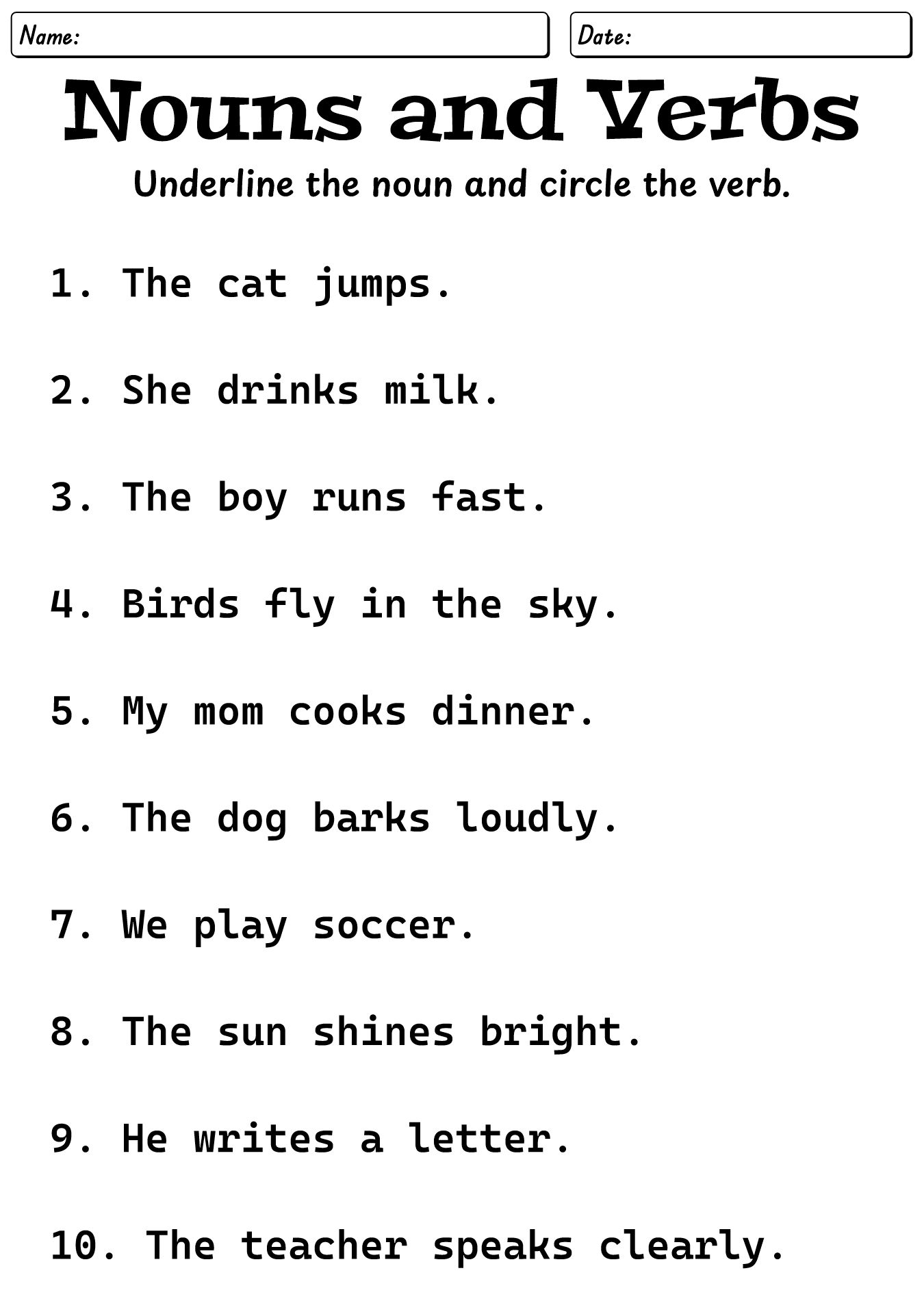 3rd Grade Language Arts Worksheets