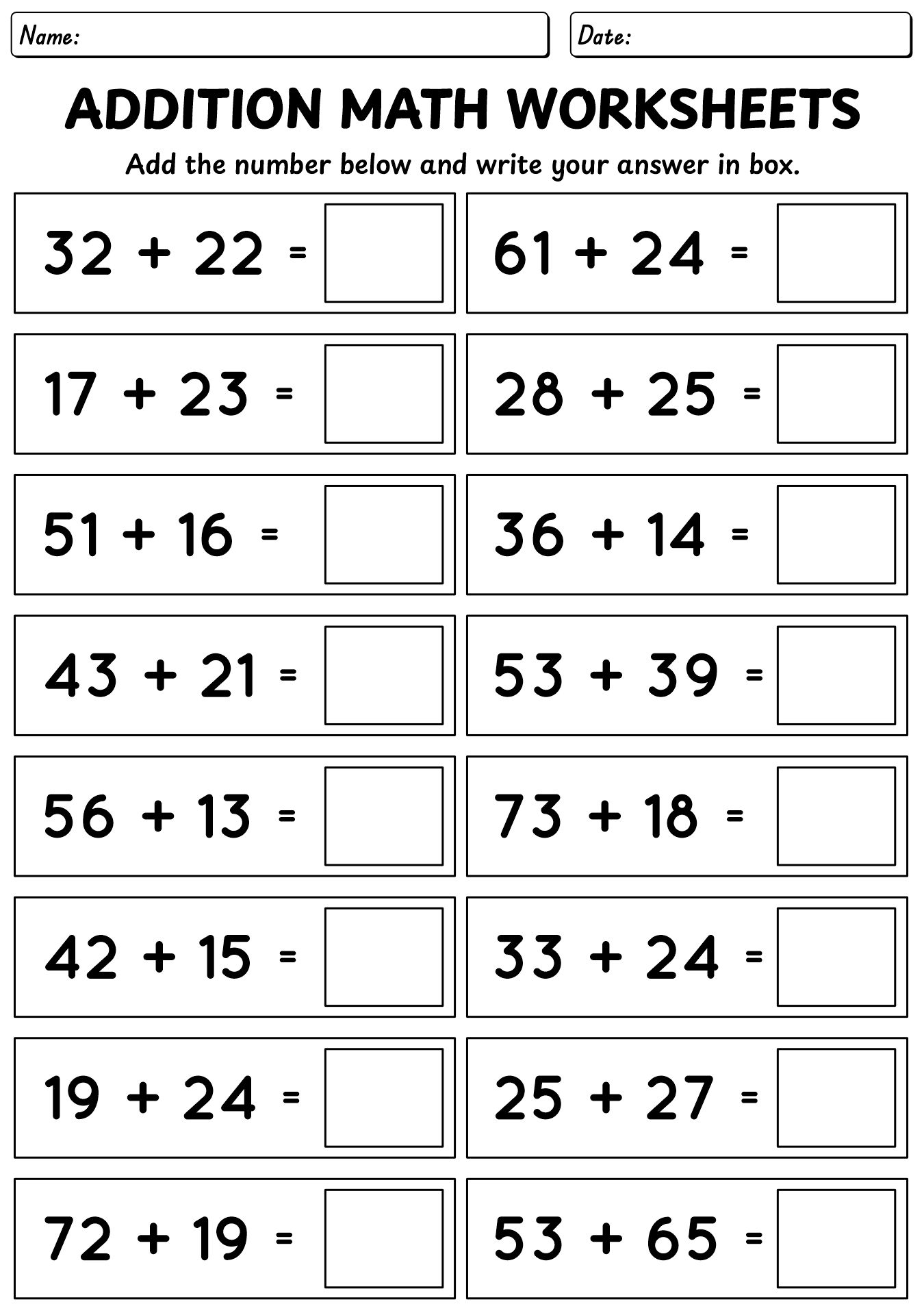 5th Grade Math Worksheets