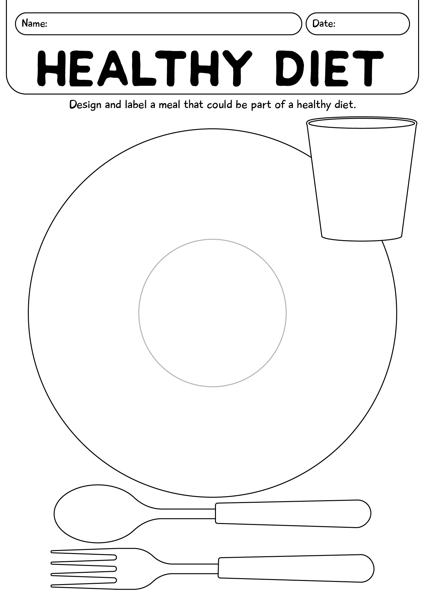 A Healthy Diet Worksheet