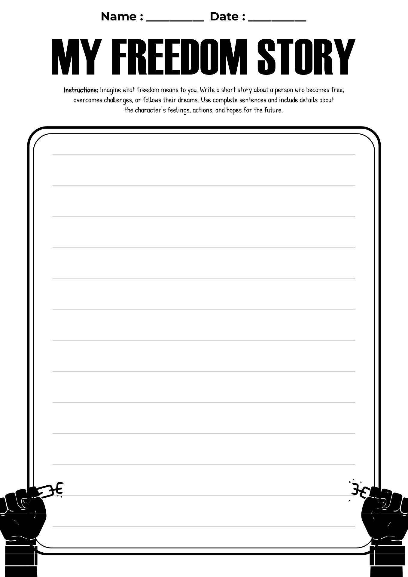African American History on Juneteenth Worksheet