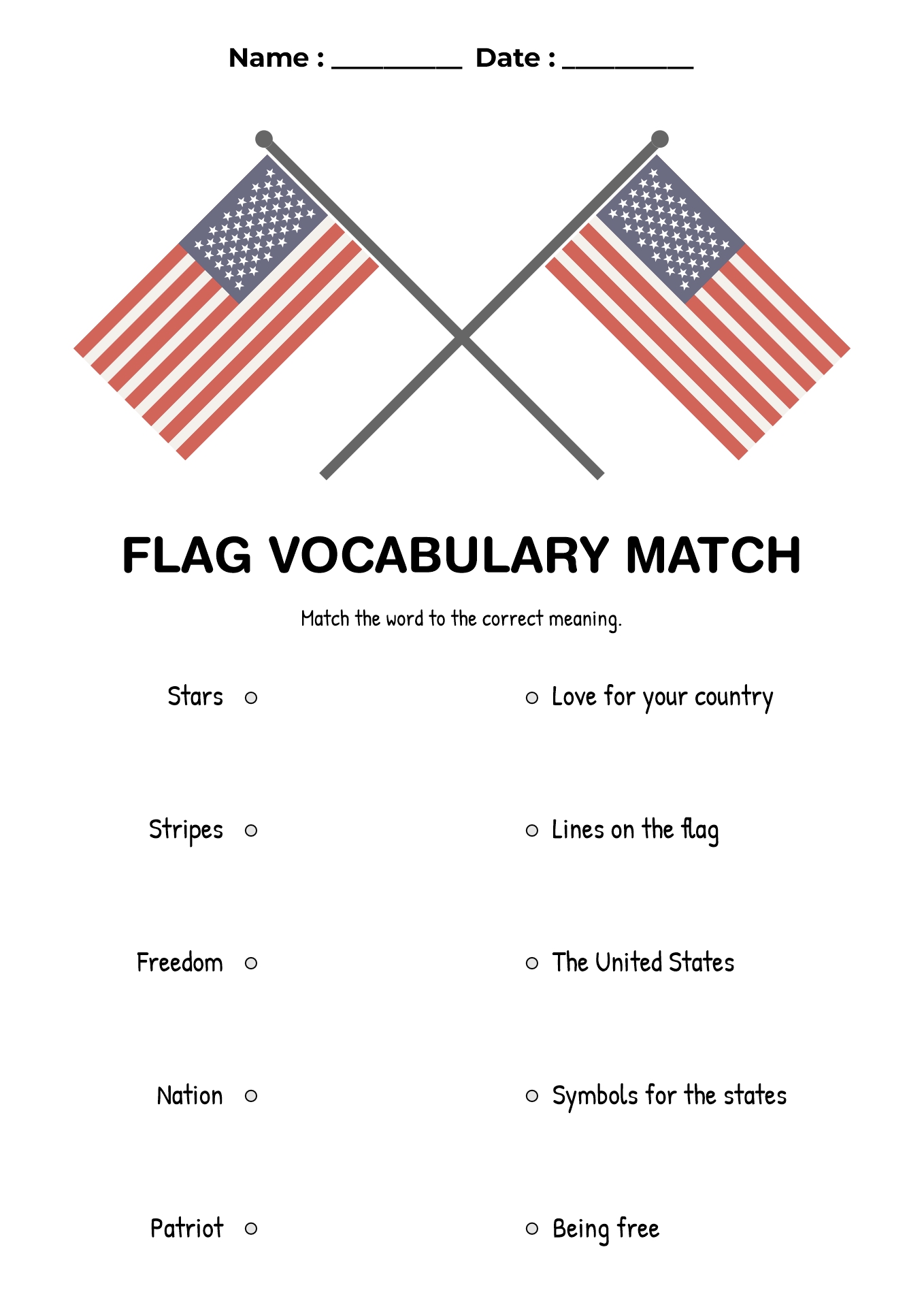American Flag Day Worksheet