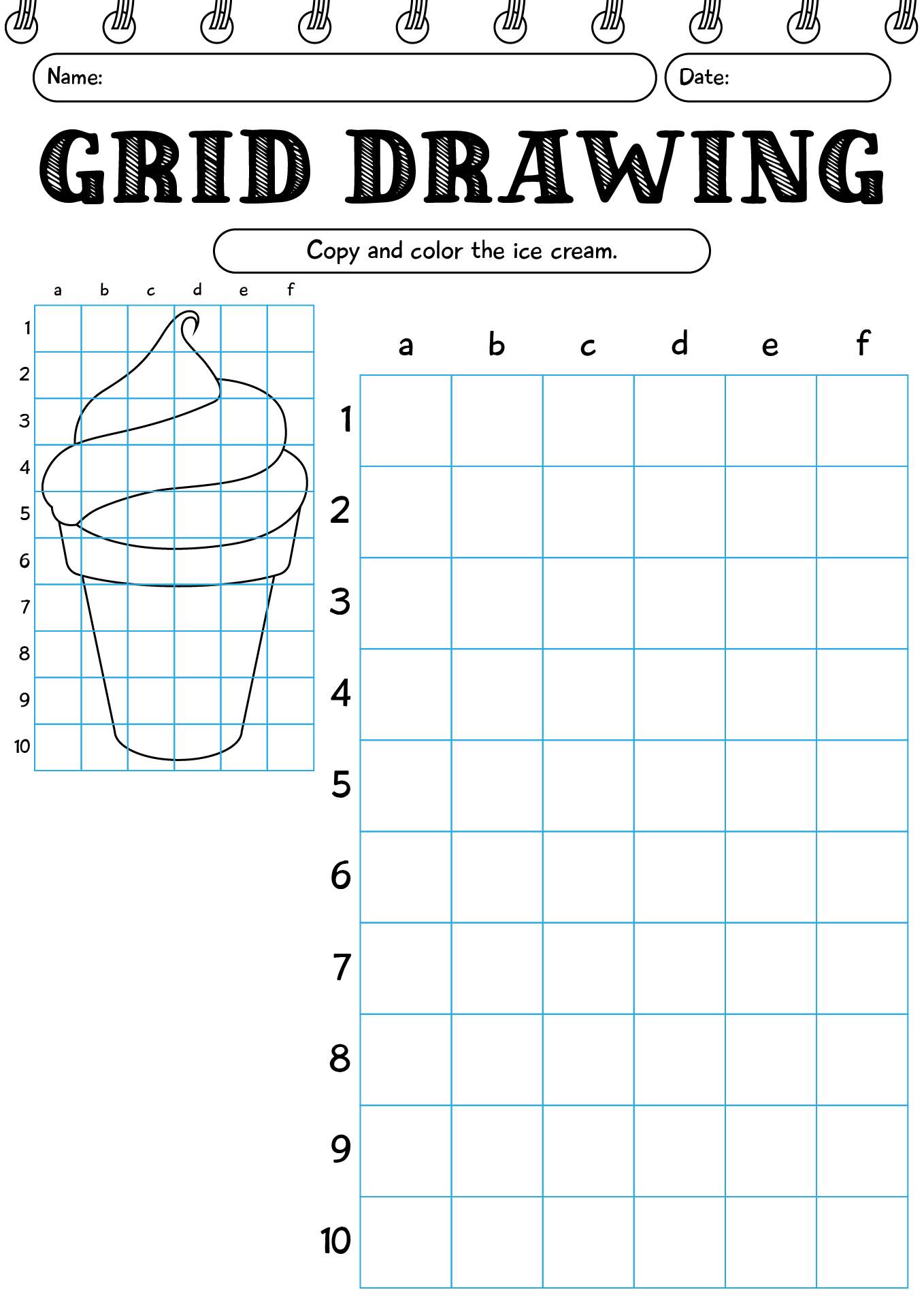 Beginner Grid Drawing Activity Worksheet