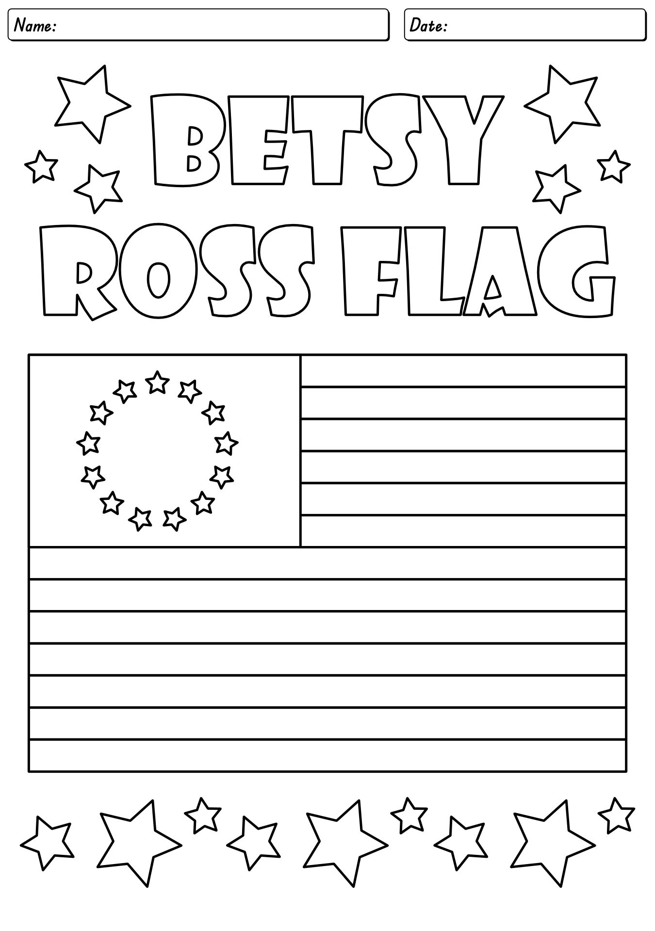 Betsy Ross Flag Worksheet