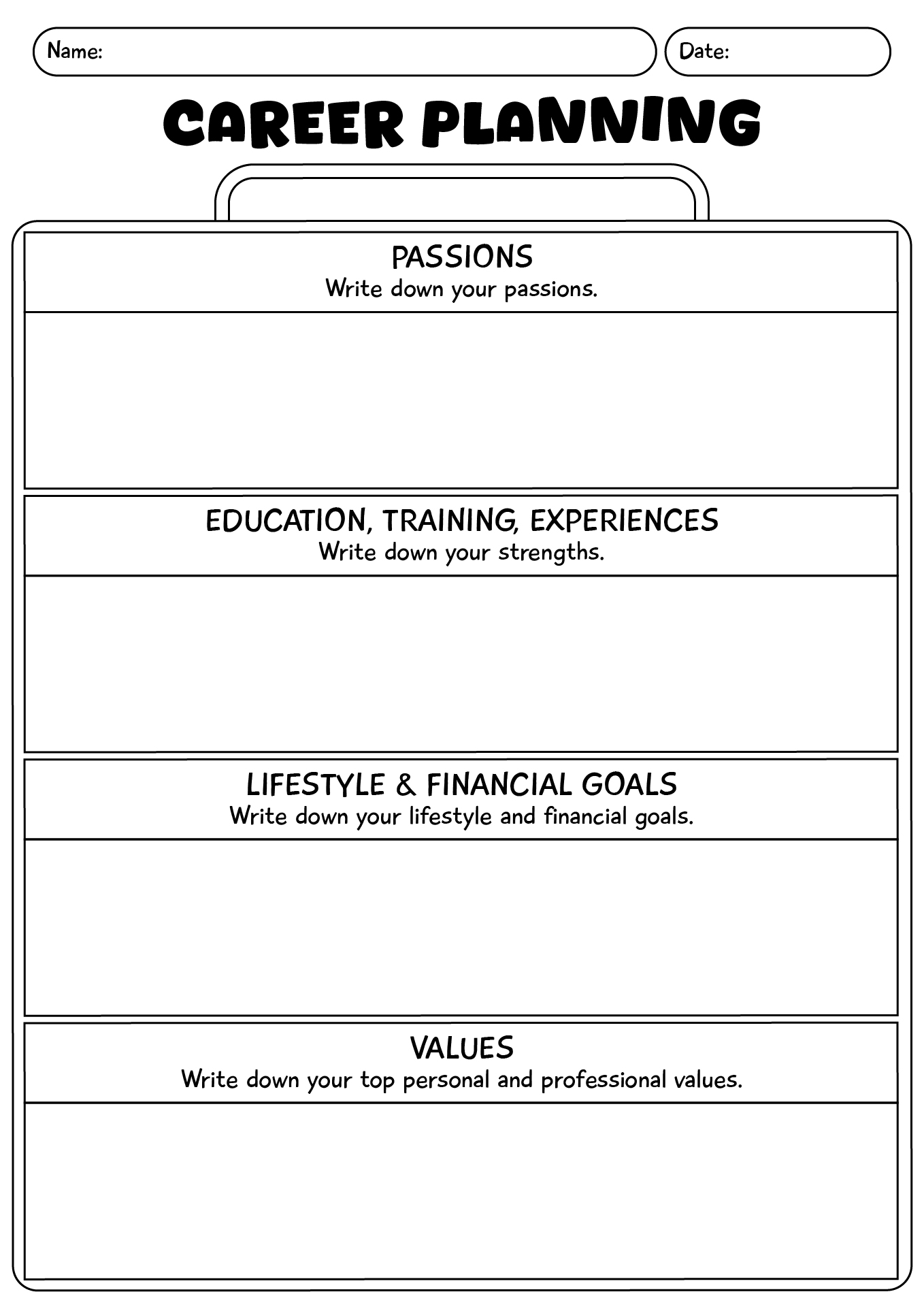 Career Job Planning Worksheet