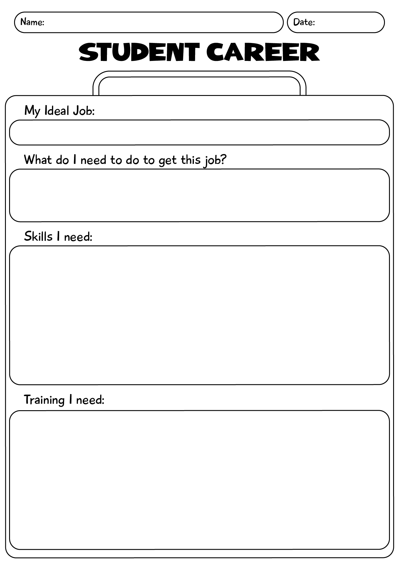 Career Planning Worksheet For Student