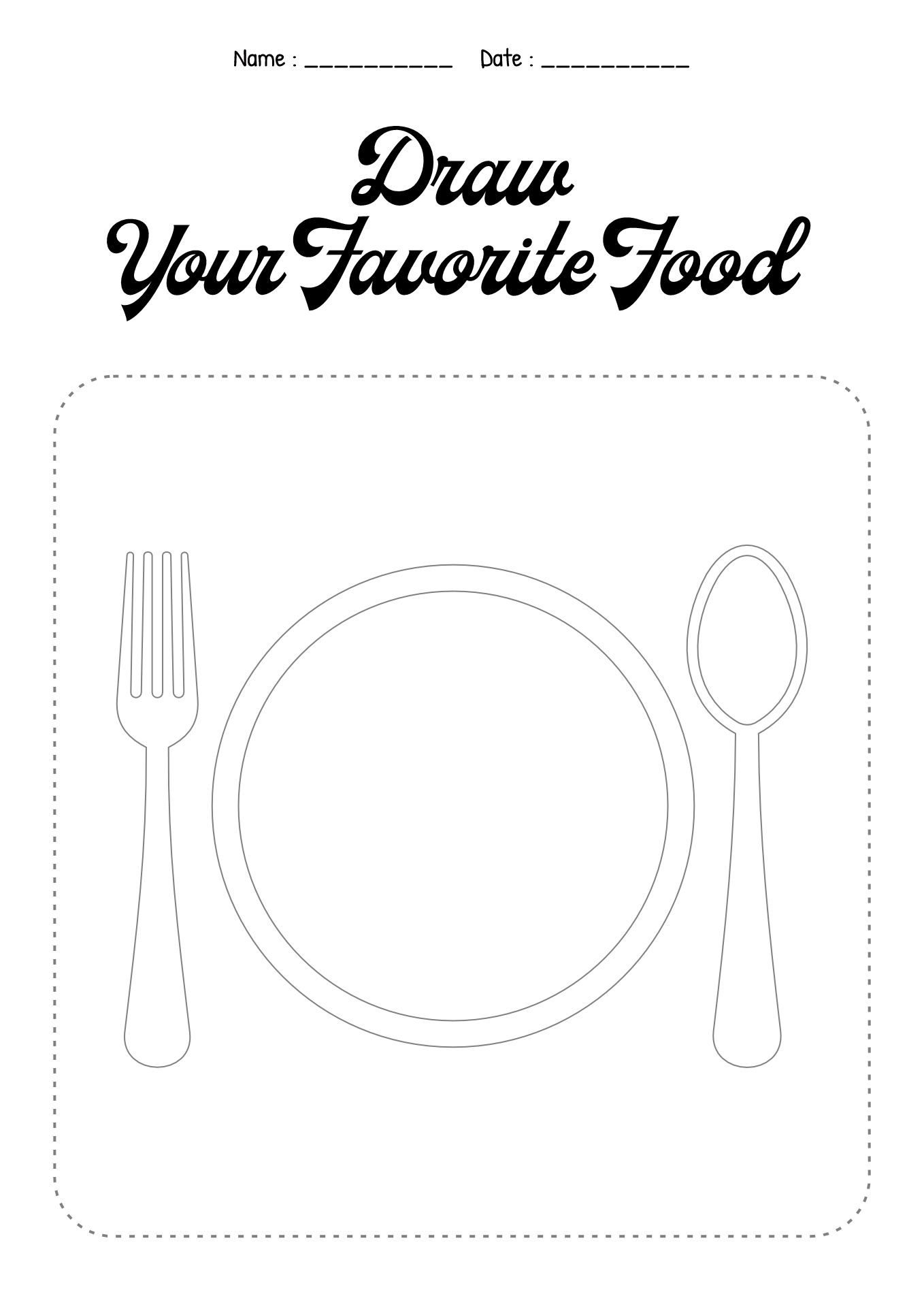 Draw Your Favorite Food Worksheets