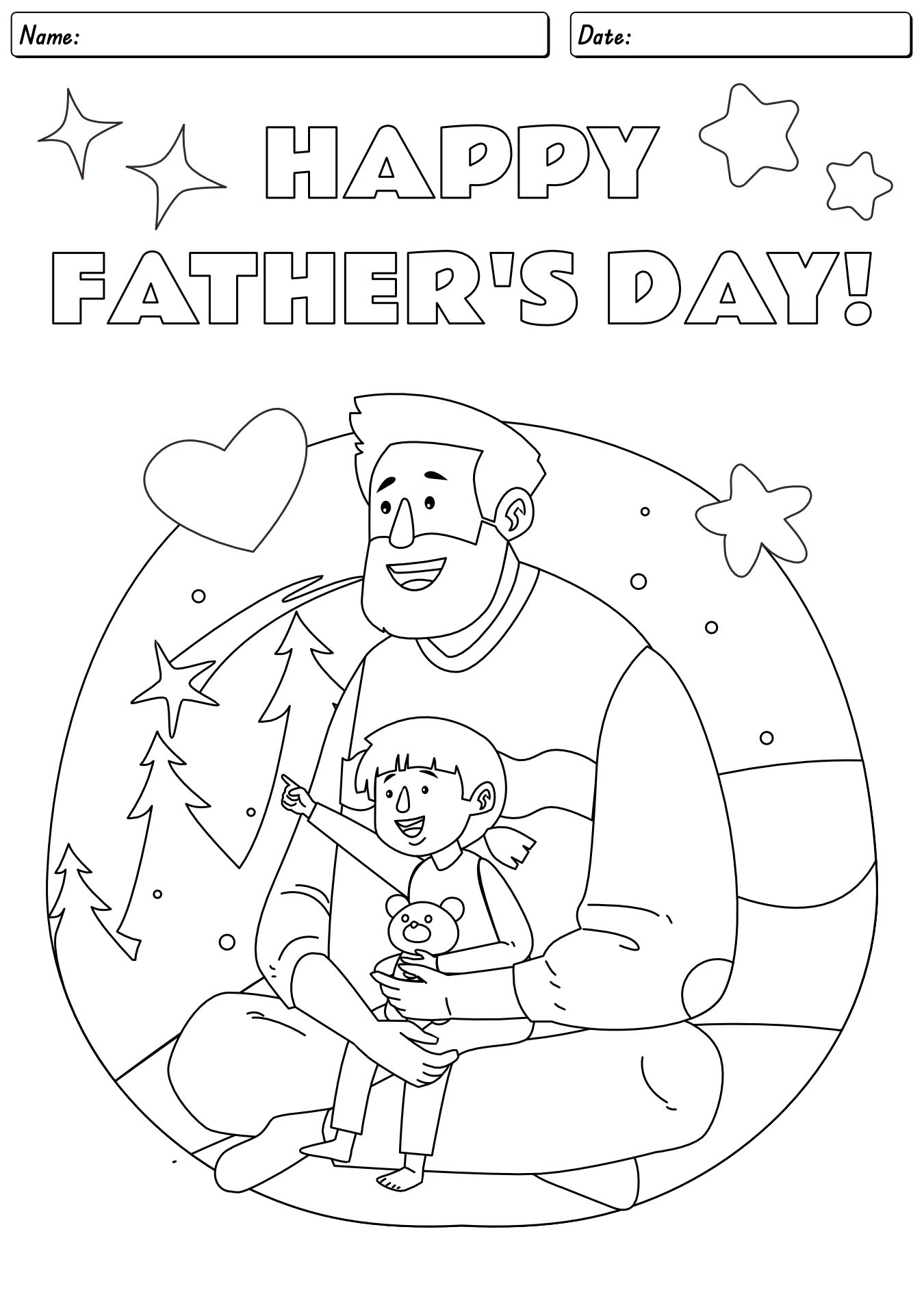 Fathers Day Coloring Worksheets for Kids
