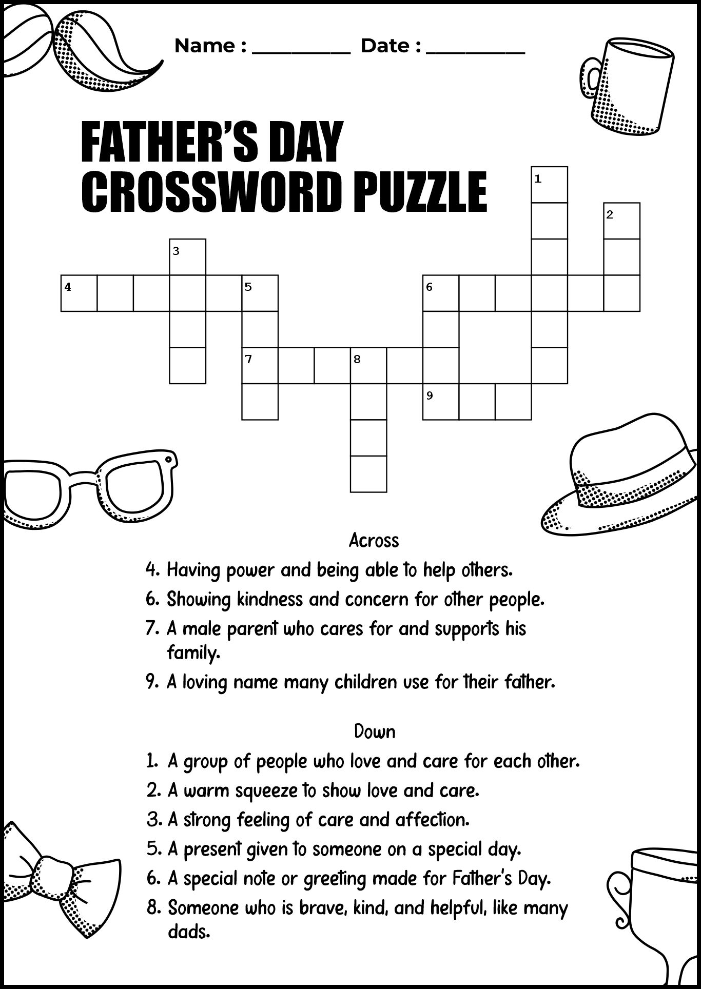 Father’s Day Printable Crossword Puzzles