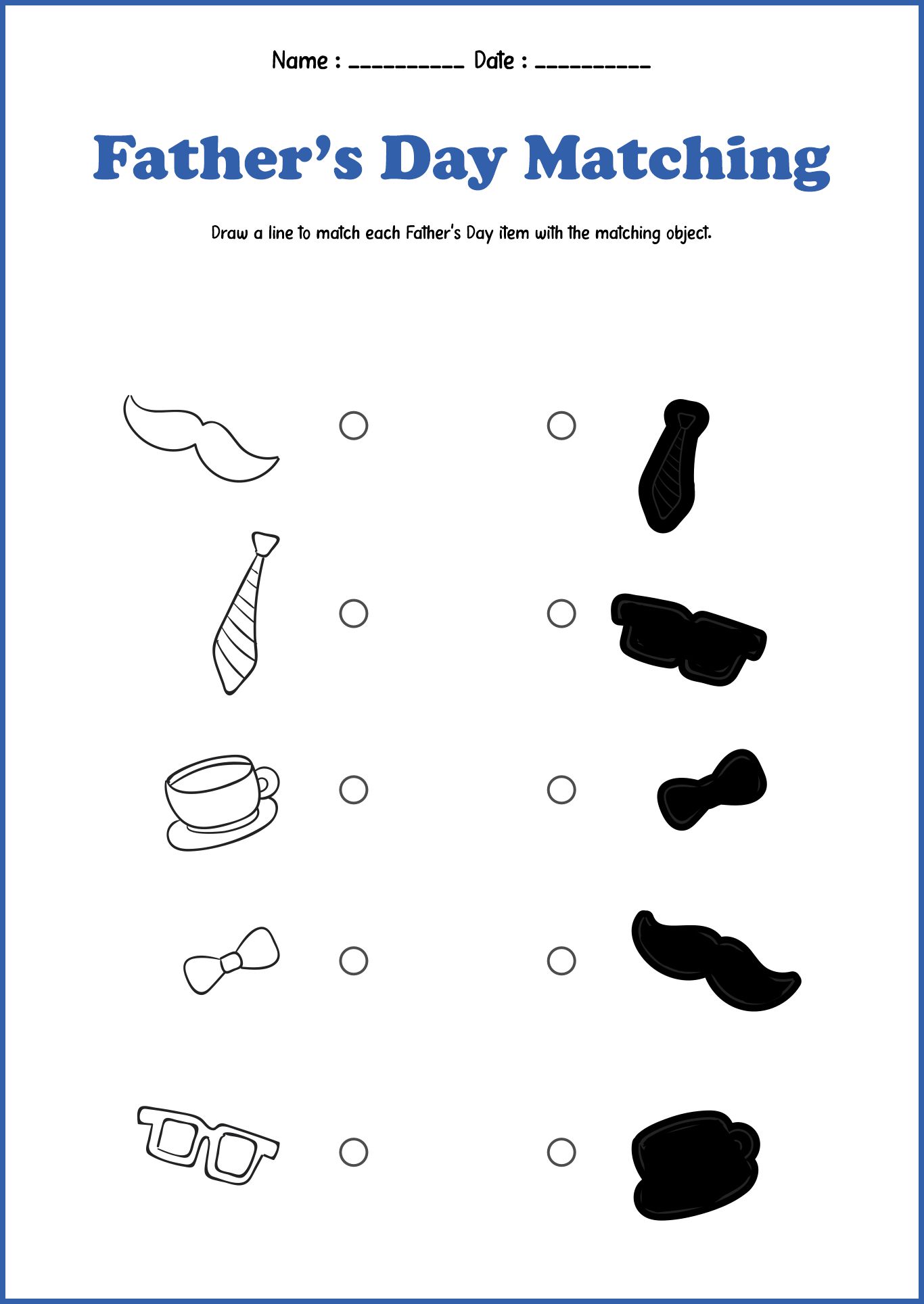 Father’s Day Printable Matching Games